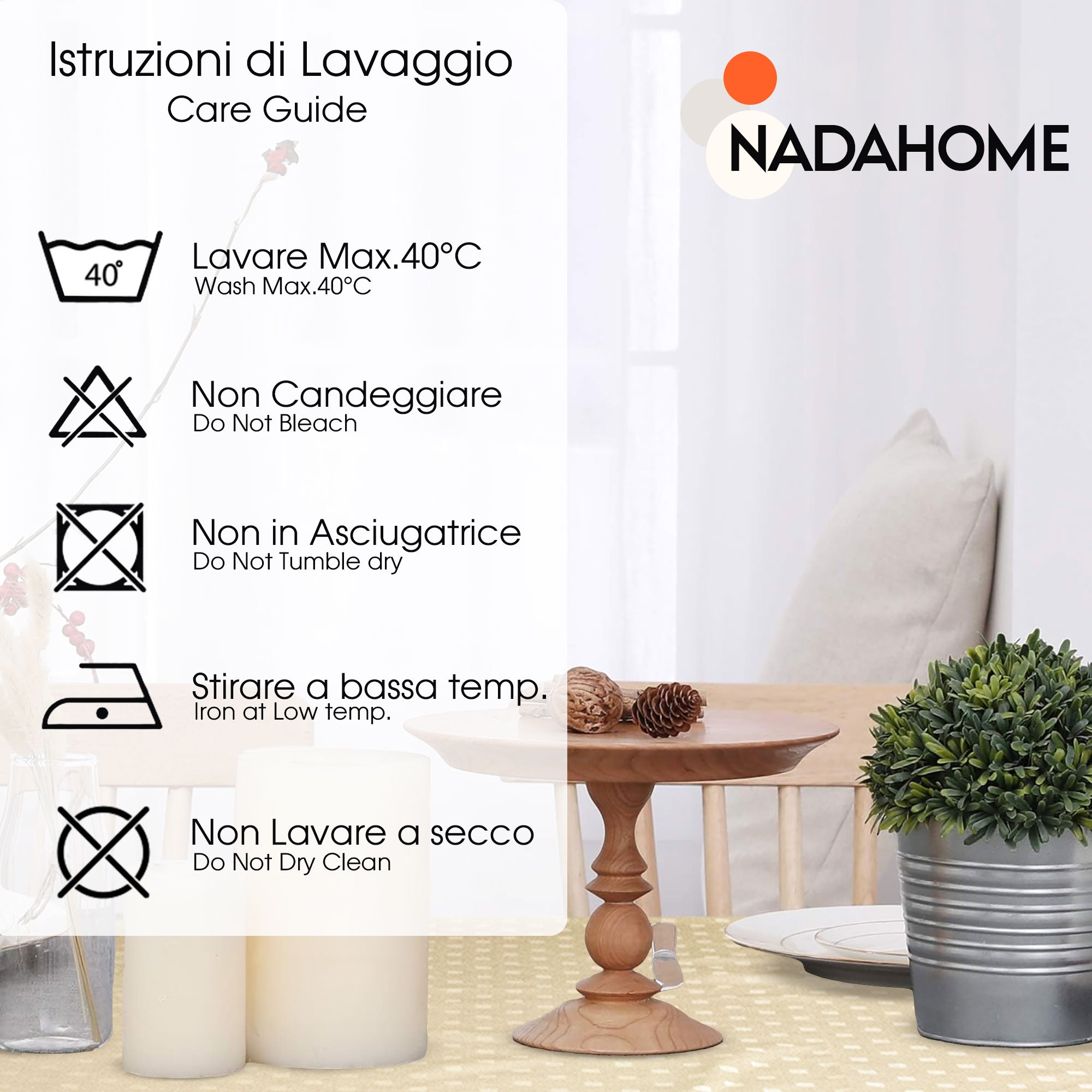 Tovaglia da Tavola 24 Posti tinta unita in Cotone Damina 3059