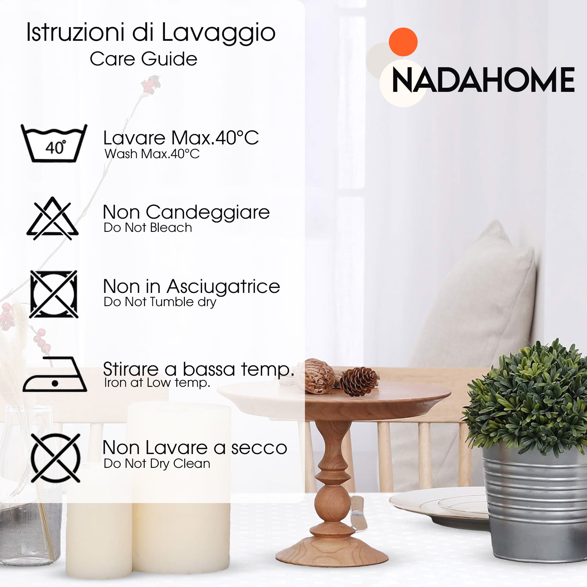 Tovaglia da Tavola 24 Posti tinta unita in Cotone Damina 3059