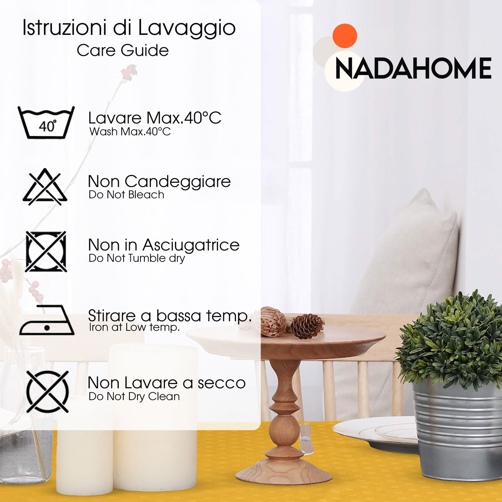 Tovaglia da Tavola 6 Posti tinta unita in Cotone Damina 0699