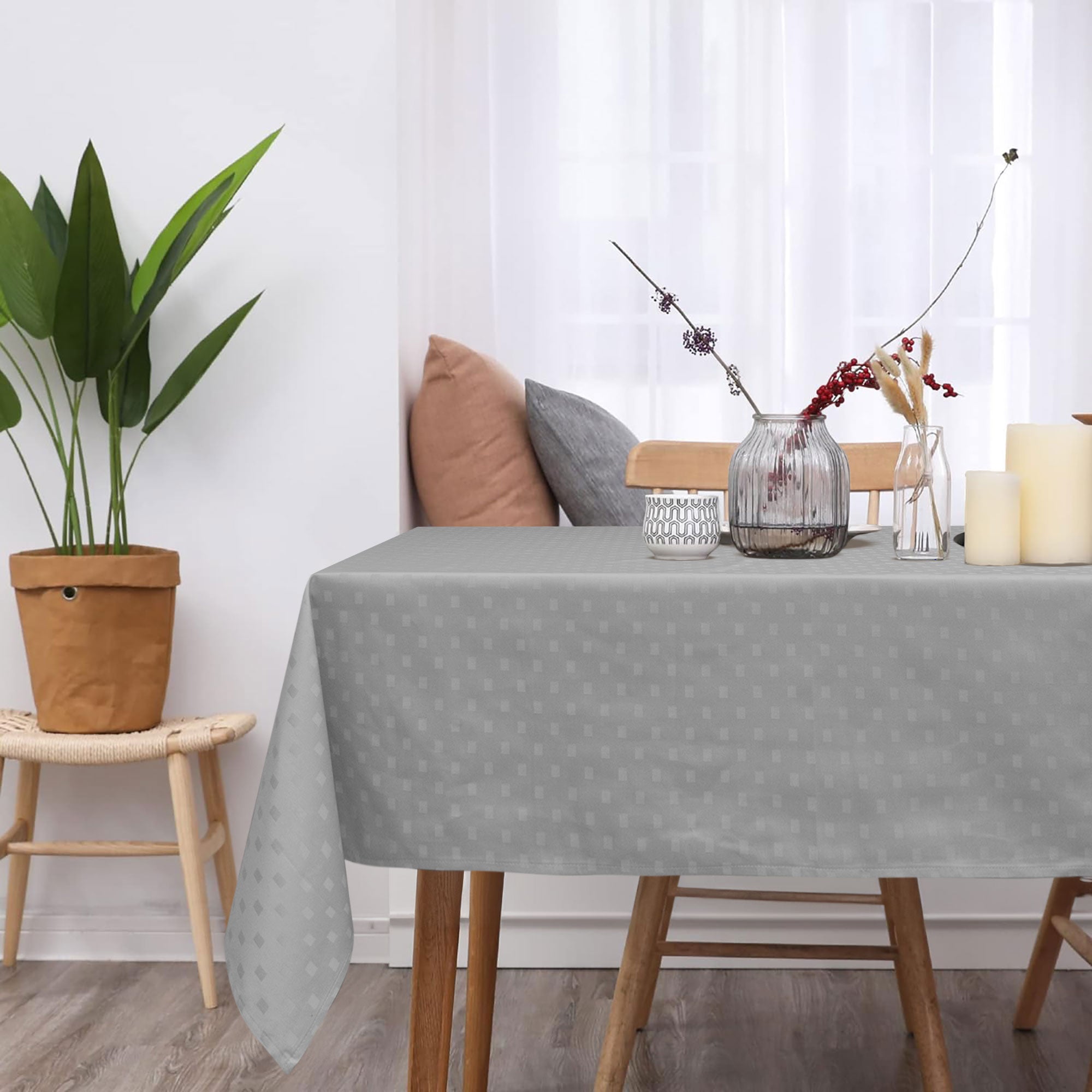 Tovaglia Rettangolare In Poliestere 132x178 Cm – Lavabile In Lavatrice, Antimacchia, Per Sala Da Pranzo E Feste, Nero - 6