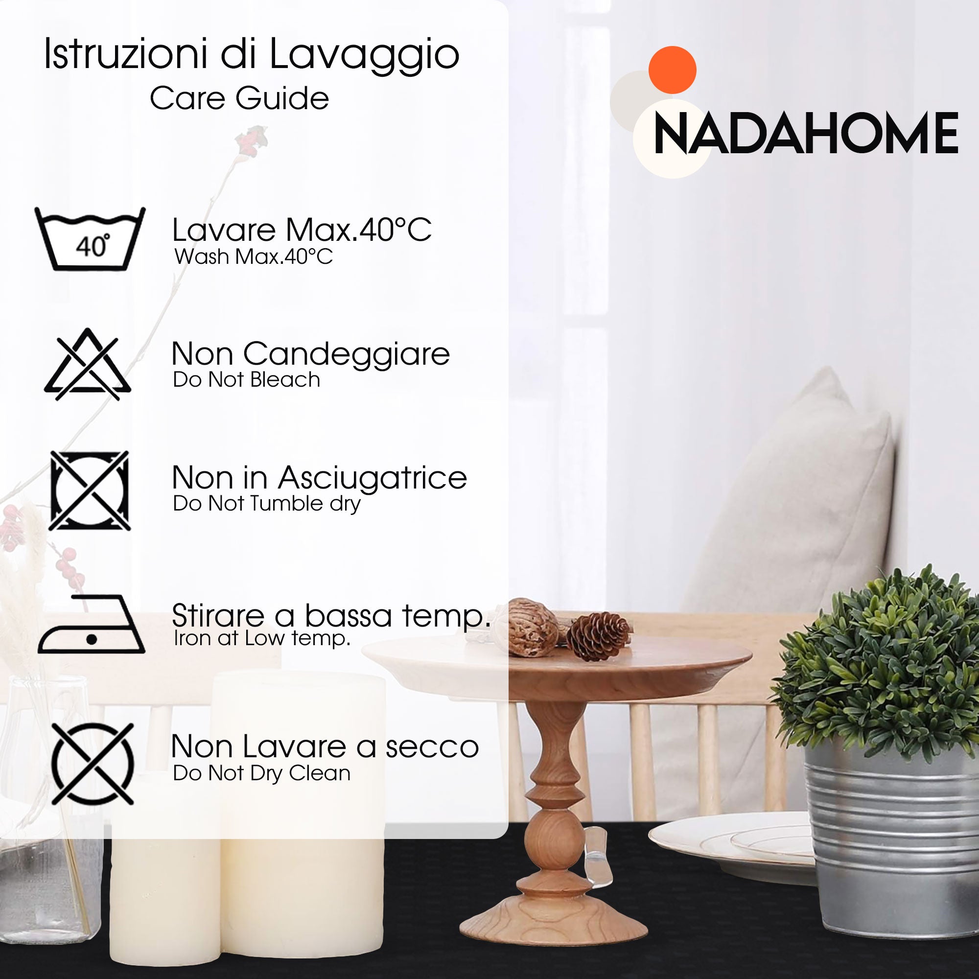 Tovaglia da Tavola 24 Posti tinta unita in Cotone Damina 3059