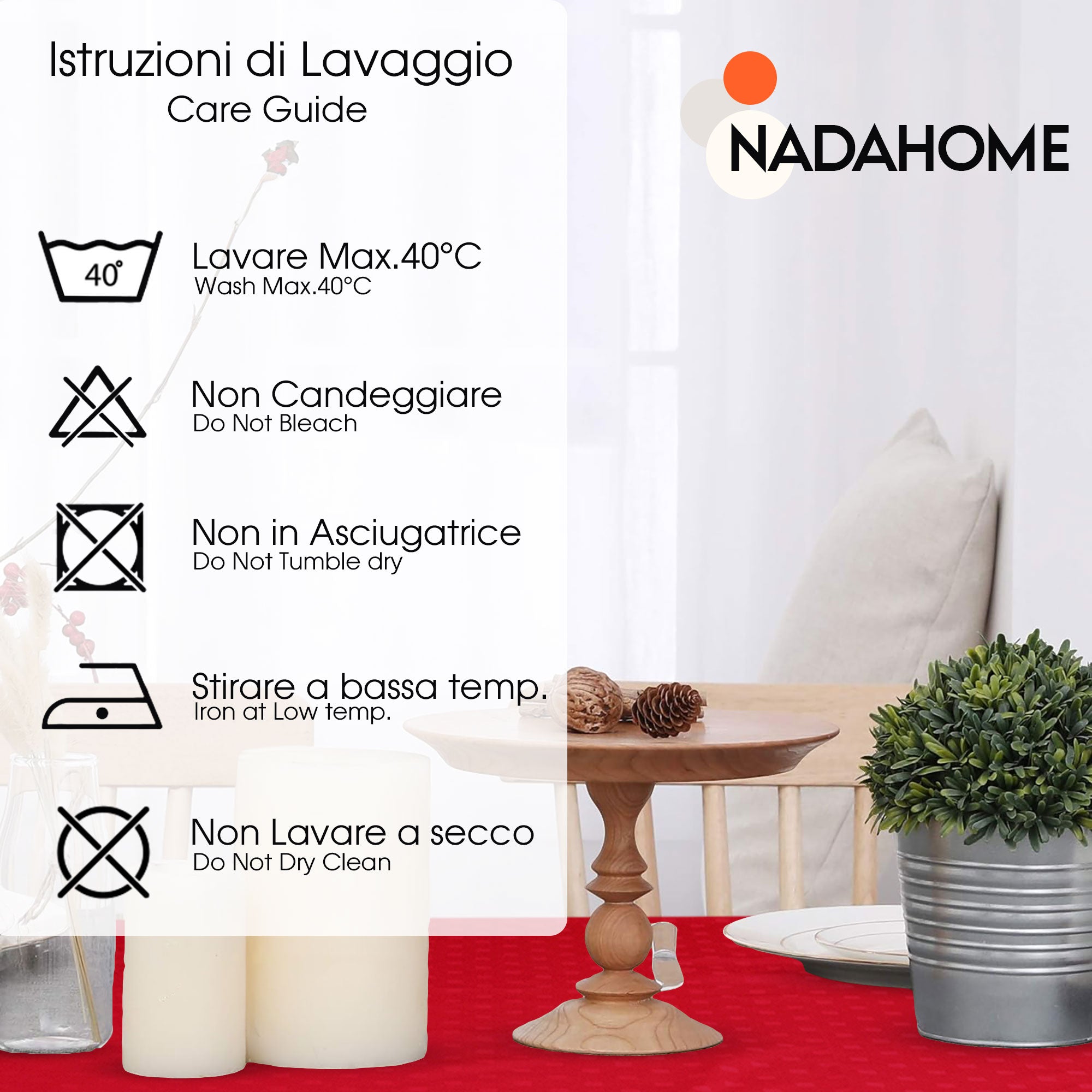 Tovaglia da Tavola 24 Posti tinta unita in Cotone Damina 3059
