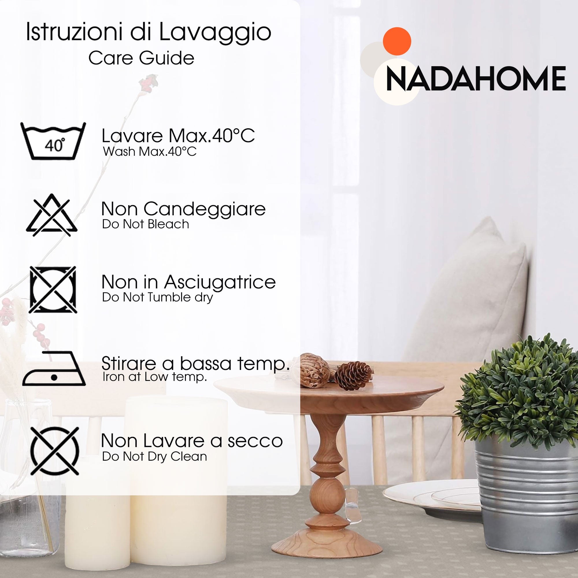 Tovaglia da Tavola 24 Posti tinta unita in Cotone Damina 3059