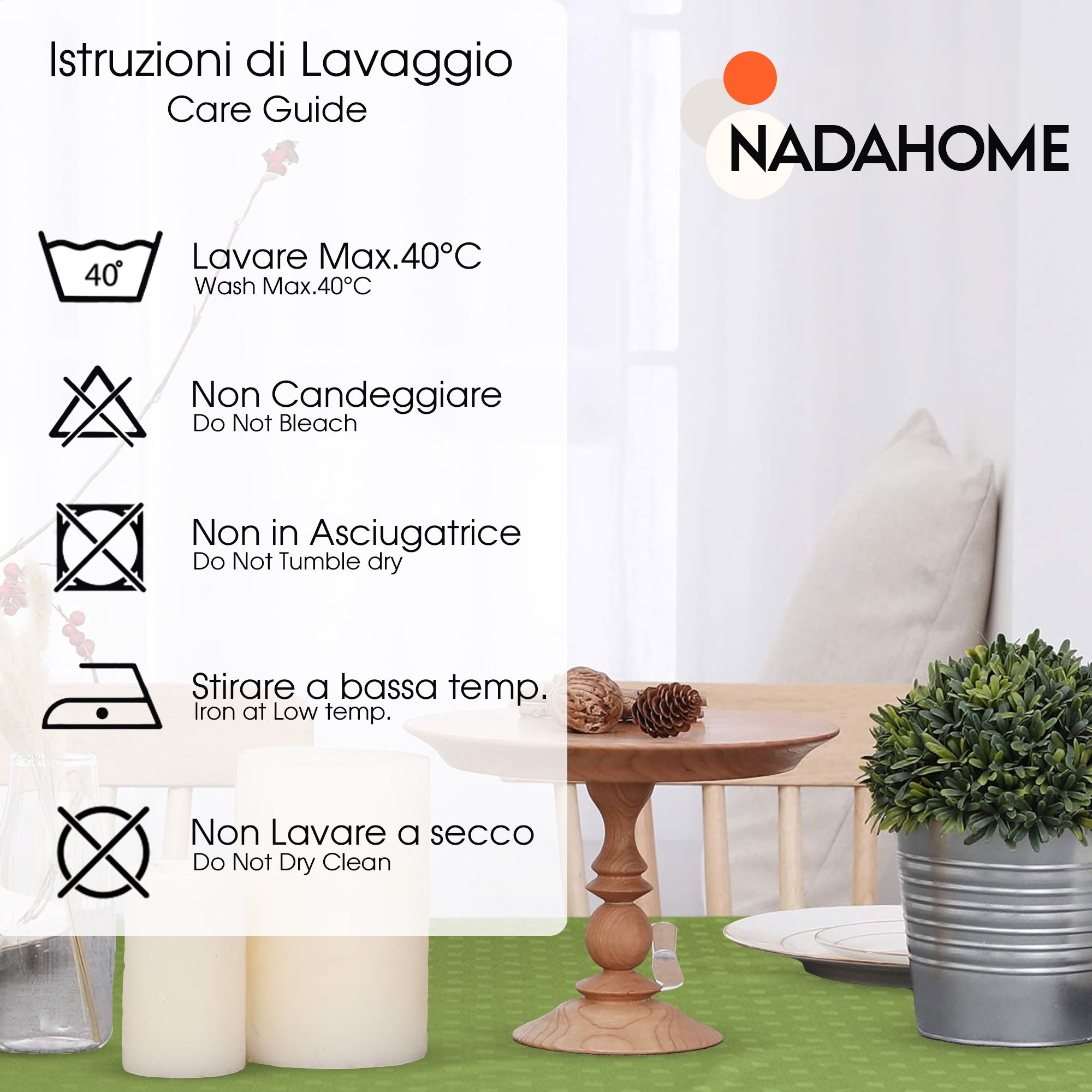 Tovaglia da Tavola 24 Posti tinta unita in Cotone Damina 3059