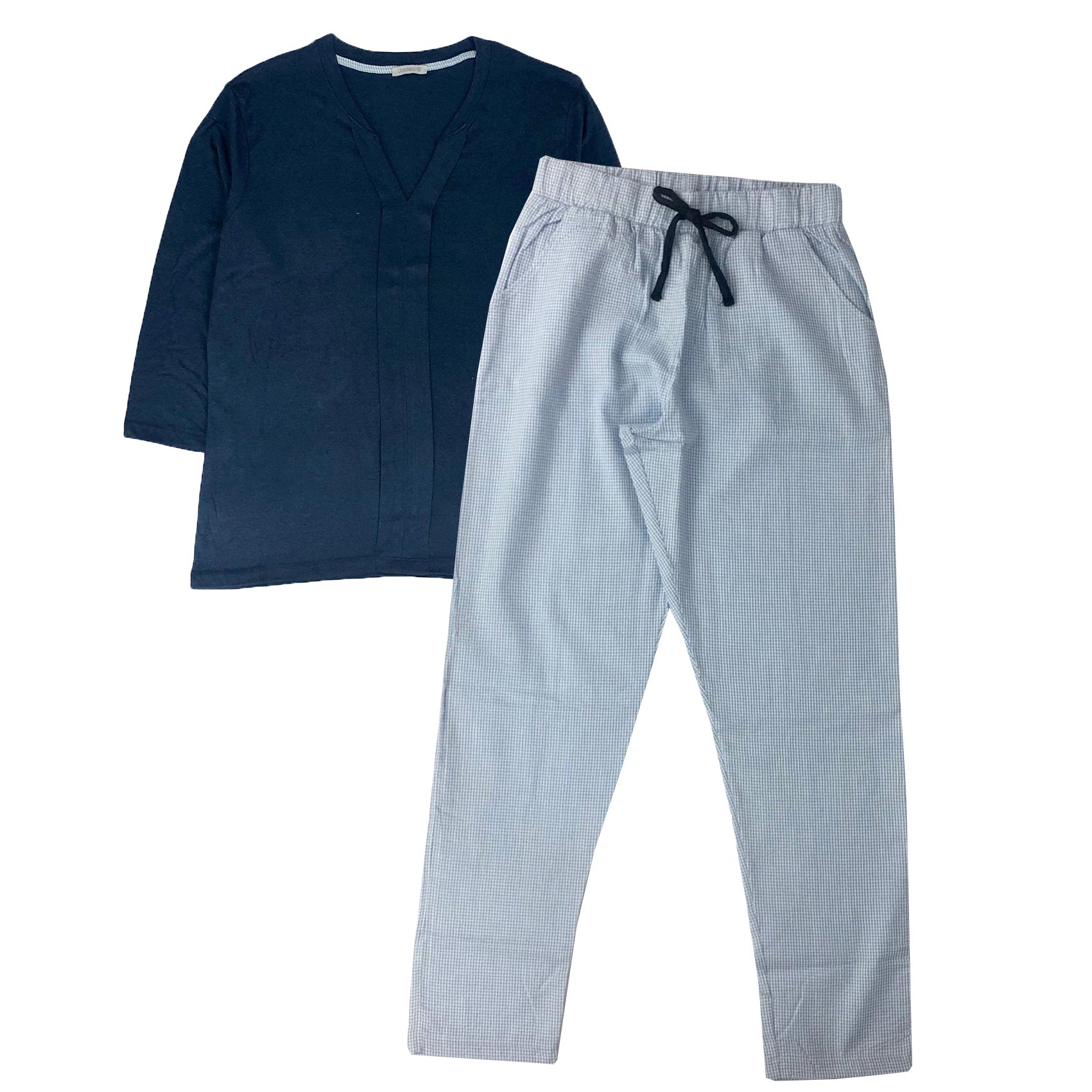 Pigiama donna Jadea estivo in cotone fantasia quadretti in taglie S M L 0847