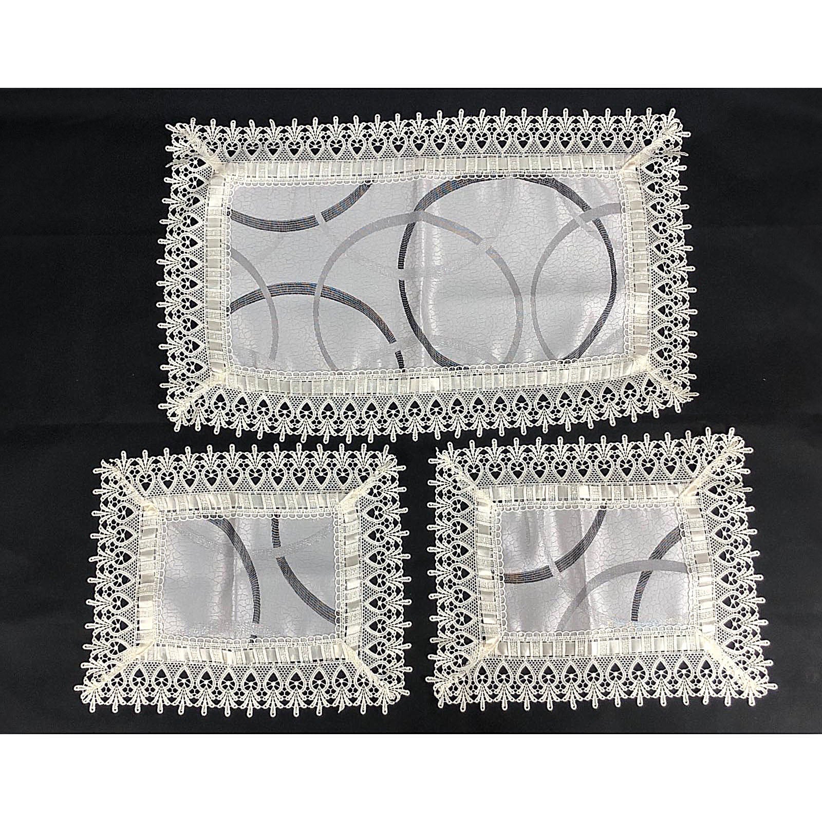 Completo centrini e runner set 3 pezzi Nausikaa con macrame' art. Sofia 0870