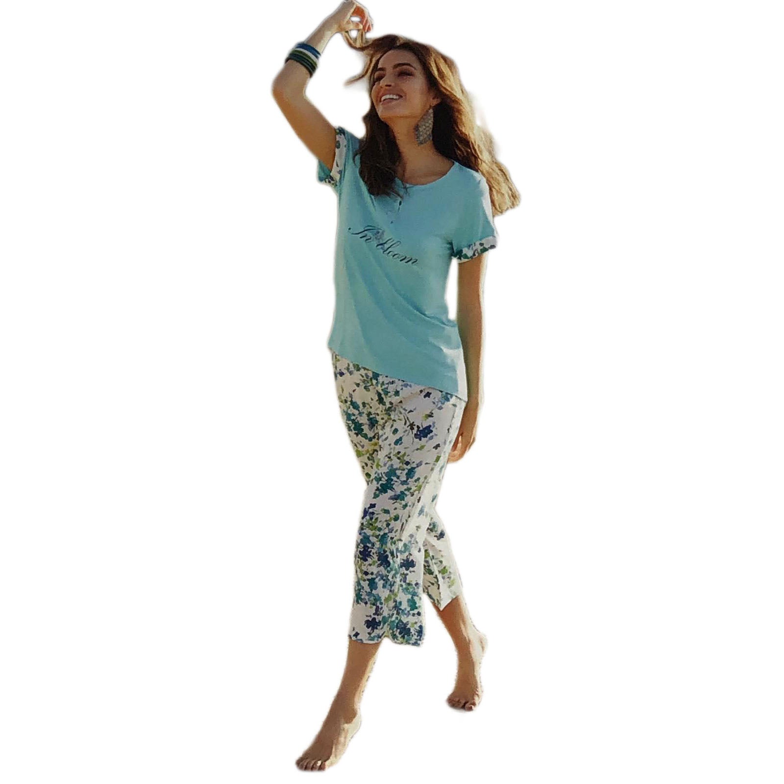 Pigiama donna mezze maniche estivo in cotone Andra in taglie da I a V 0884