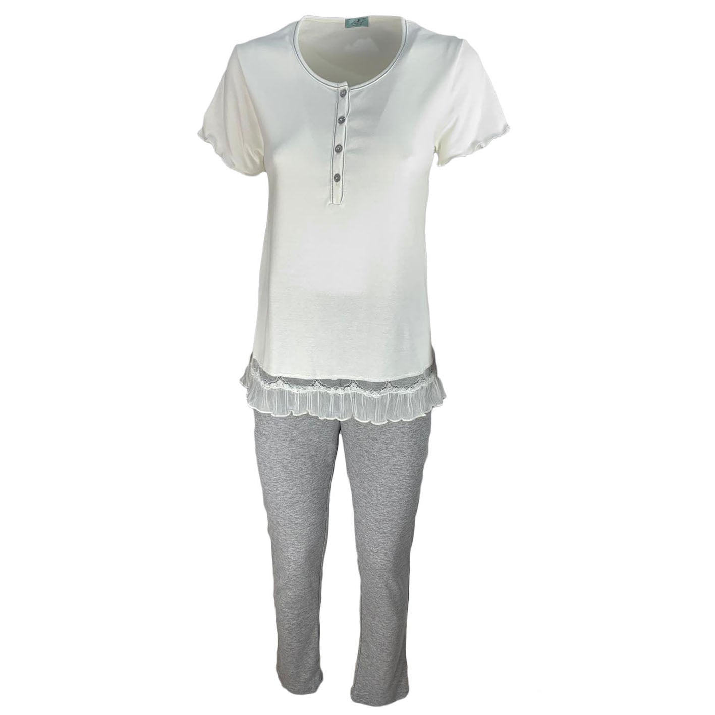 Pigiama donna mezze maniche estivo in cotone Andra in taglie da II a VII 0885
