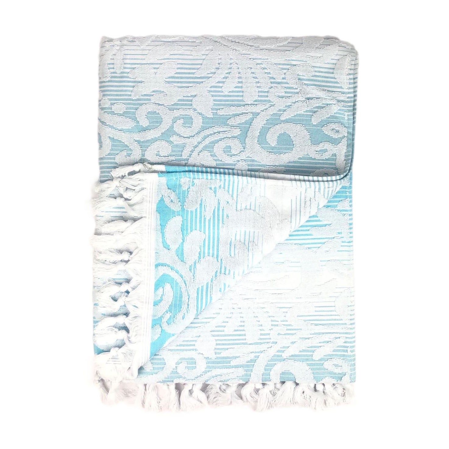 Telo Mare Coprilettino in jacquard Fouta per sdraio lettino Preziosa Home 0942