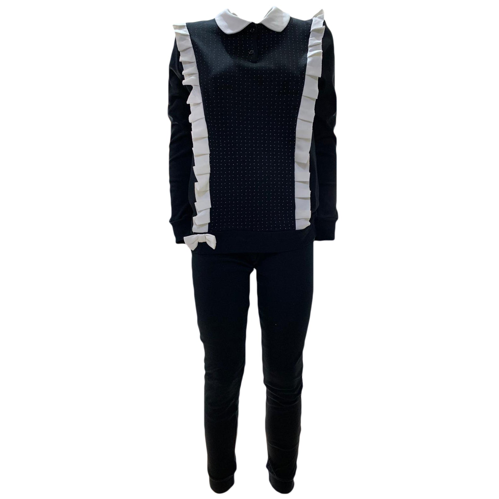 Pigiama donna ragazza lungo in caldo cotone Character in taglie da S a L 1239