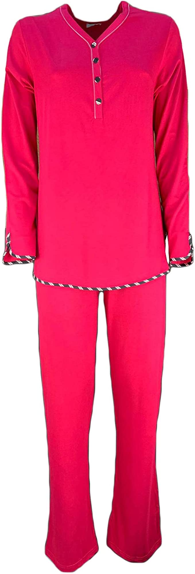 Pigiama donna ragazza lungo in calda viscosa serafino Andra taglie II a VI 1241