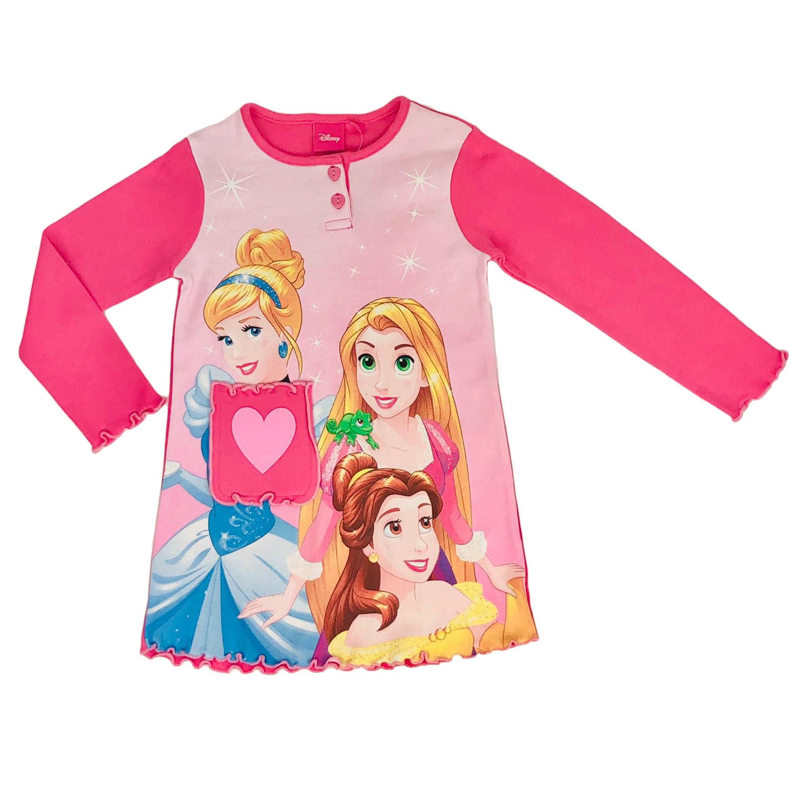 Maglietta maniche lunghe bambina ufficiale Disney principesse originale 1252