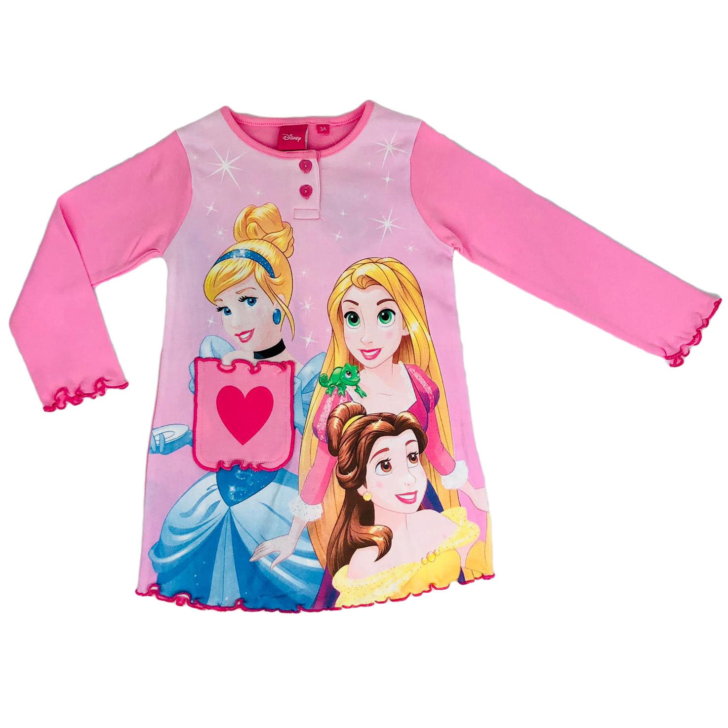 Maglietta maniche lunghe bambina ufficiale Disney principesse originale 1252