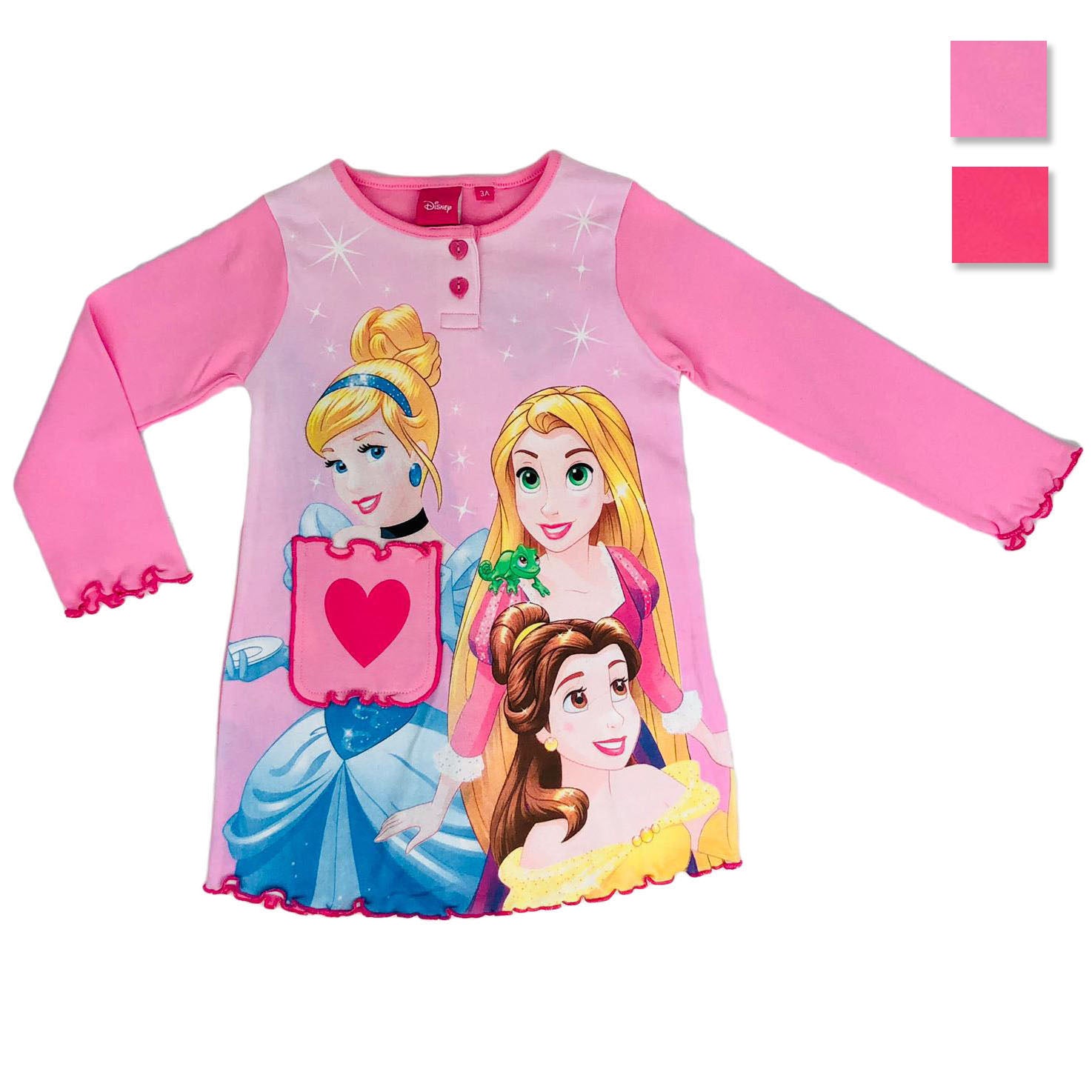 Maglietta maniche lunghe bambina ufficiale Disney principesse originale 1252