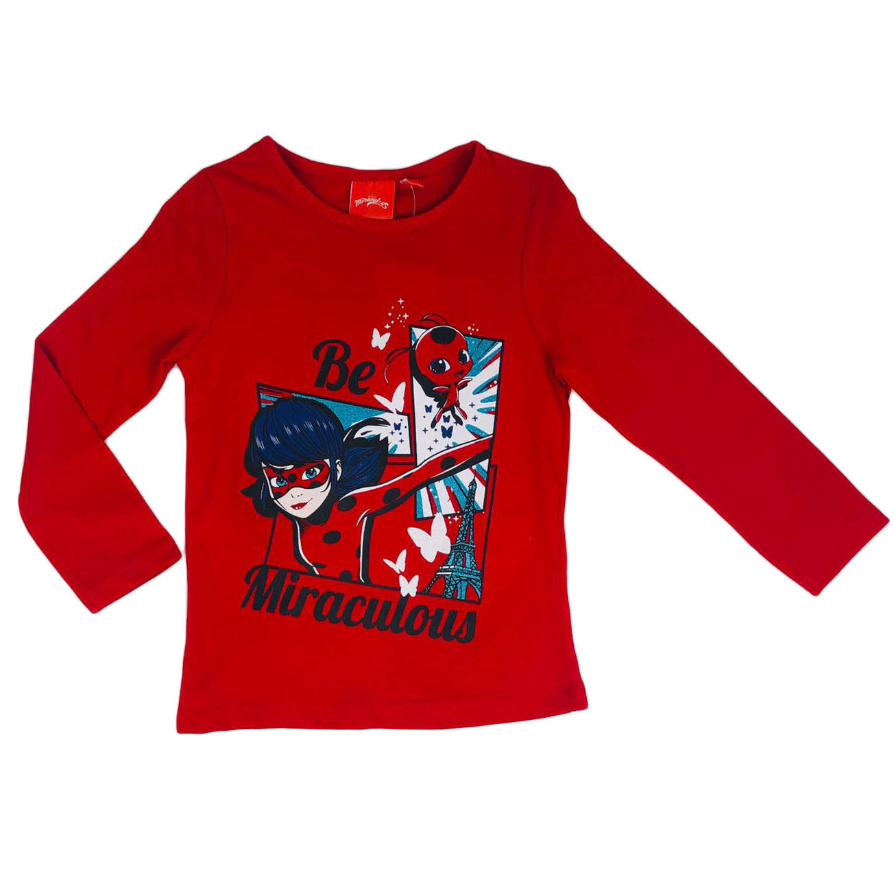 Maglietta maniche lunghe bambina ufficiale Miraculous Lady Bug originale 1253