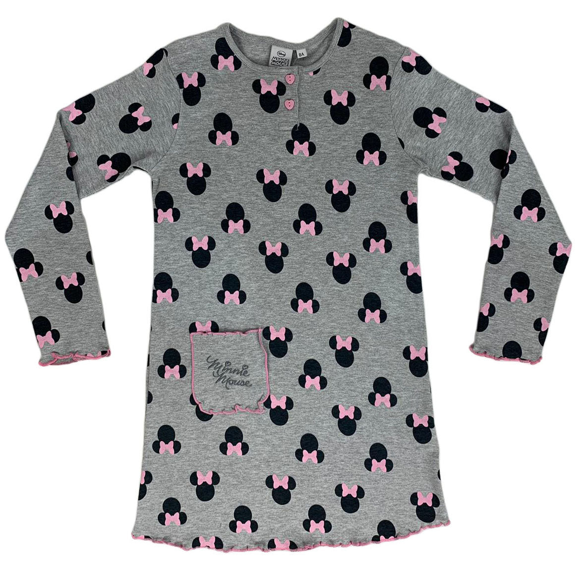 Camicia da notte maniche lunghe bambina ufficiale Disney Minnie originale 1259