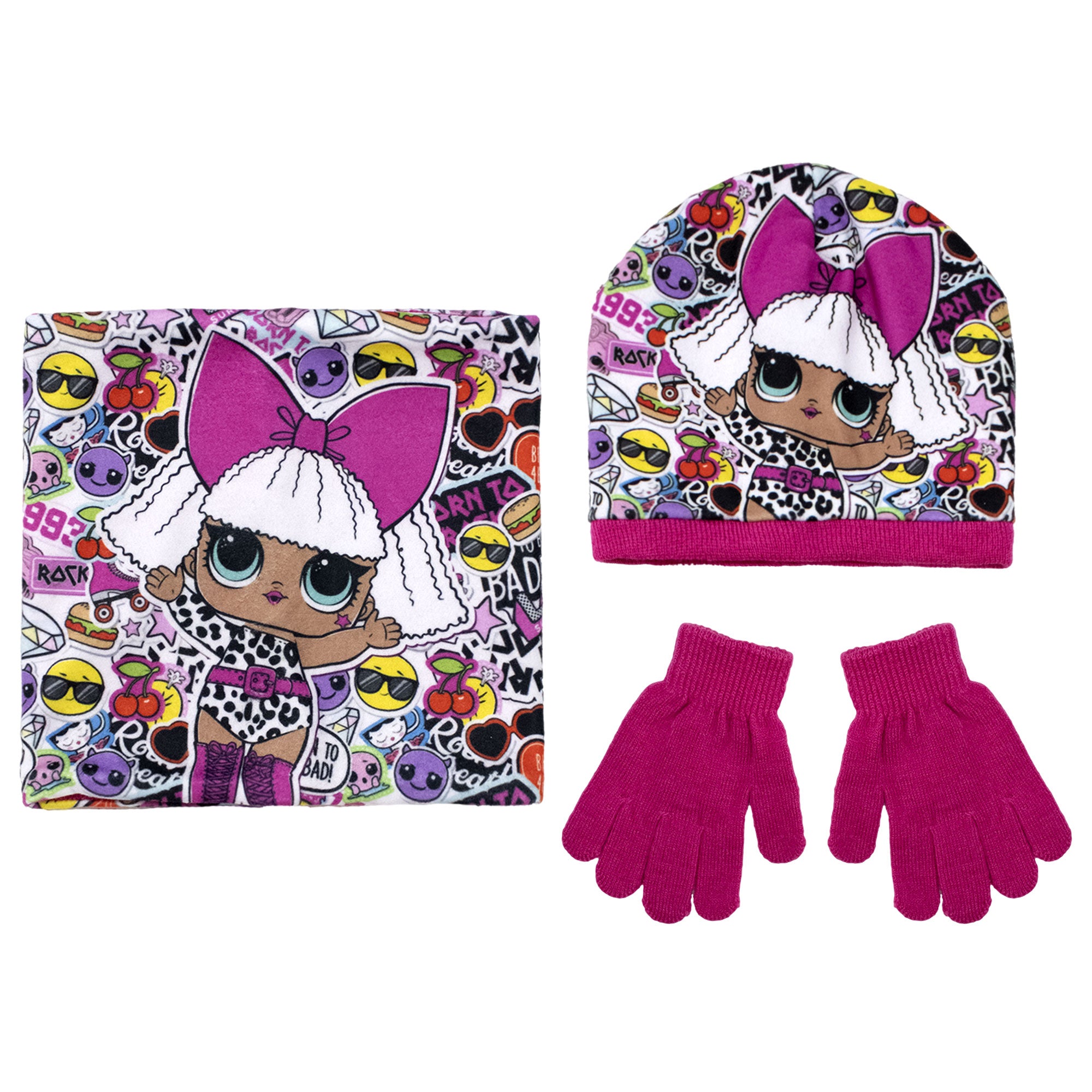 lol handschuhe LOL Surprise Wintermütze, Handschuhe und Halswärmer für Mädchen