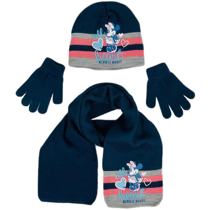 Set cappello guanti e sciarpa invernale Disney Minnie cappellino bambina 1280