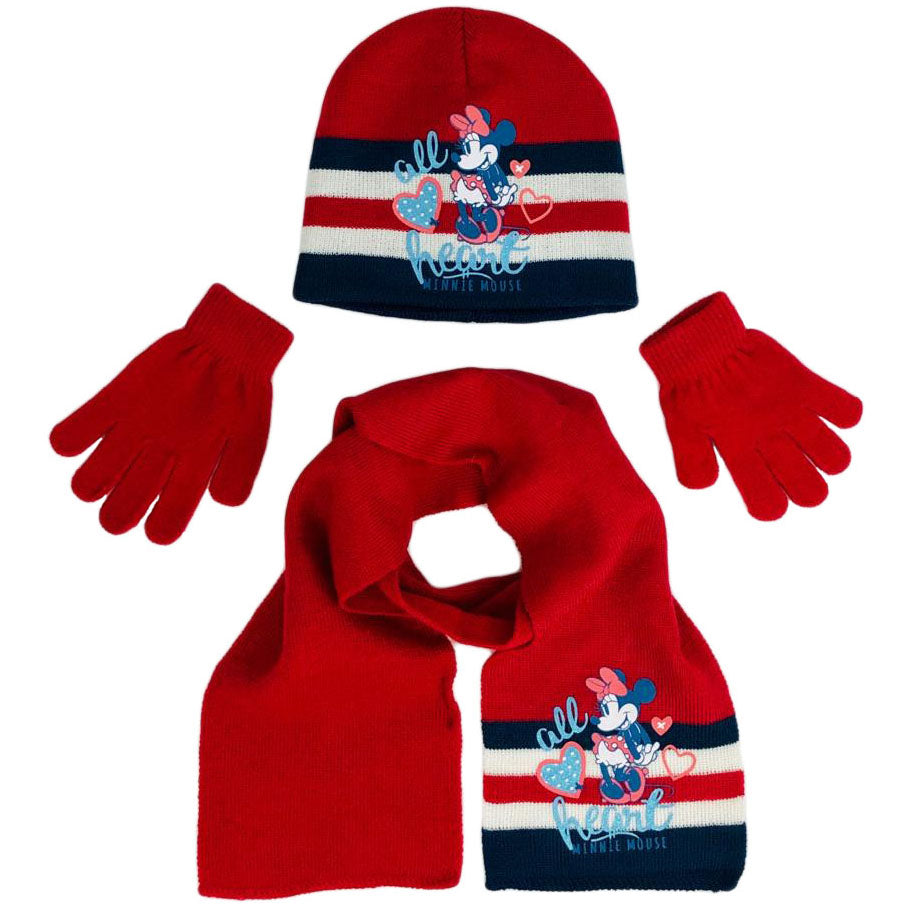 Set cappello guanti e sciarpa invernale Disney Minnie cappellino bambina 1280