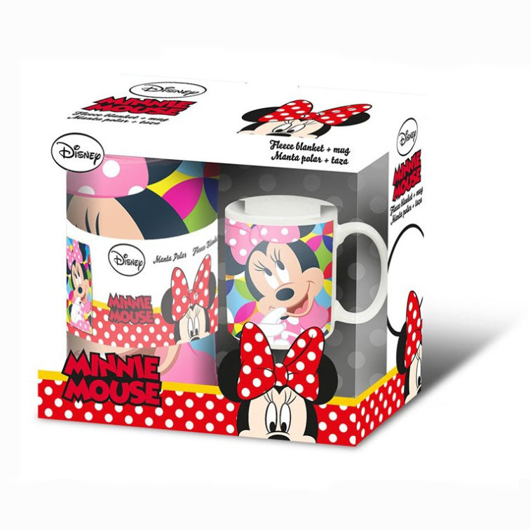 Set regalo 2 pezzi tazza in ceramica e coperta stampata Disney Minnie bimbi 1331