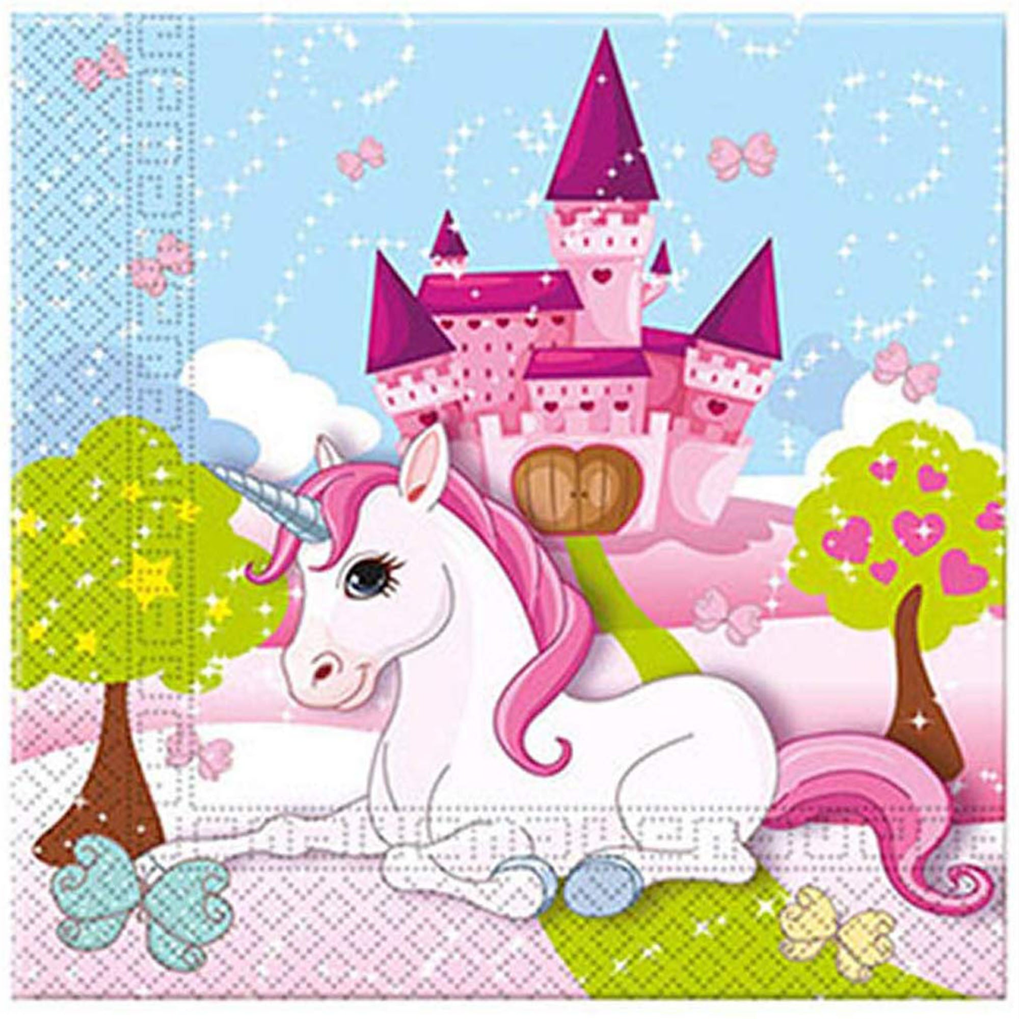 Set Festa Unicorno 52 Pezzi - Piatti, Bicchieri E Tovaglioli Per 16 Ospiti, Tema Magico Per Compleanni Bambini
