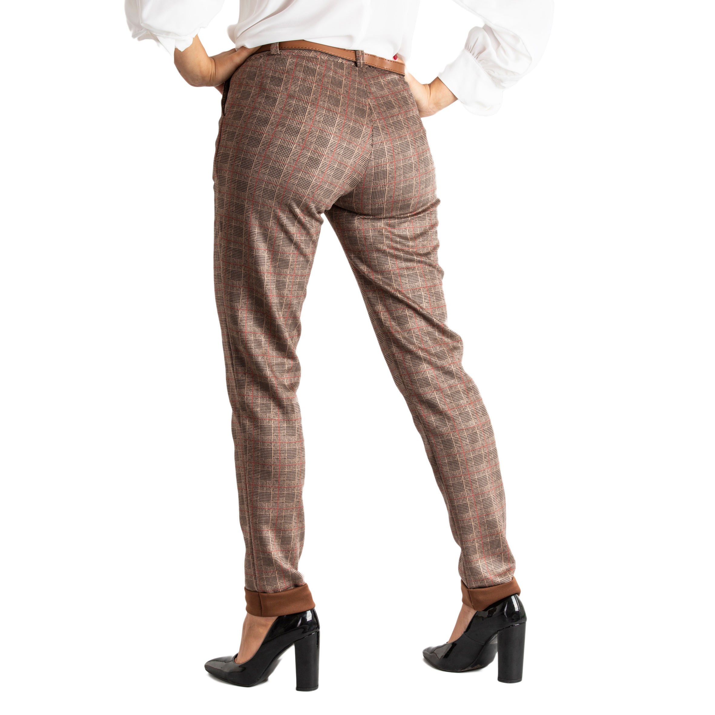 Pantalone donna slim fit con tasche e cintura casual made in italy 1436