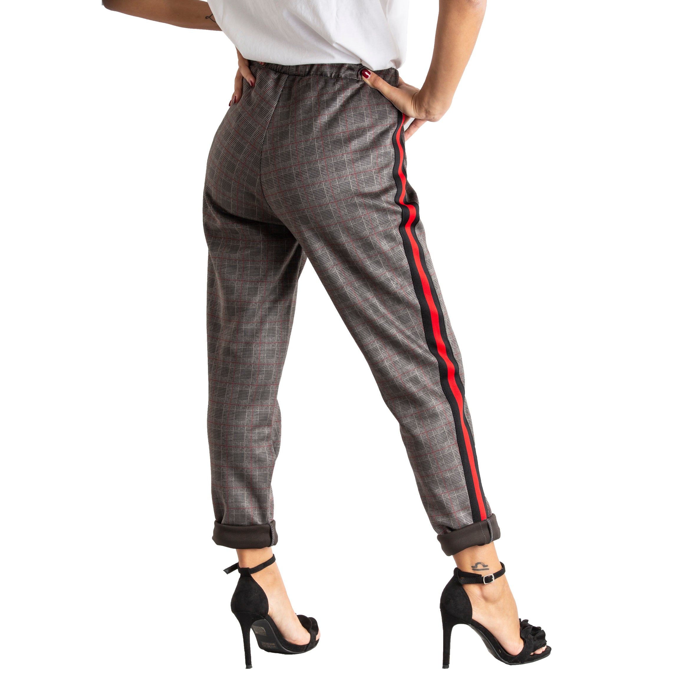 Pantalone donna confort alla caviglia con elastico in vita made in italy 1444