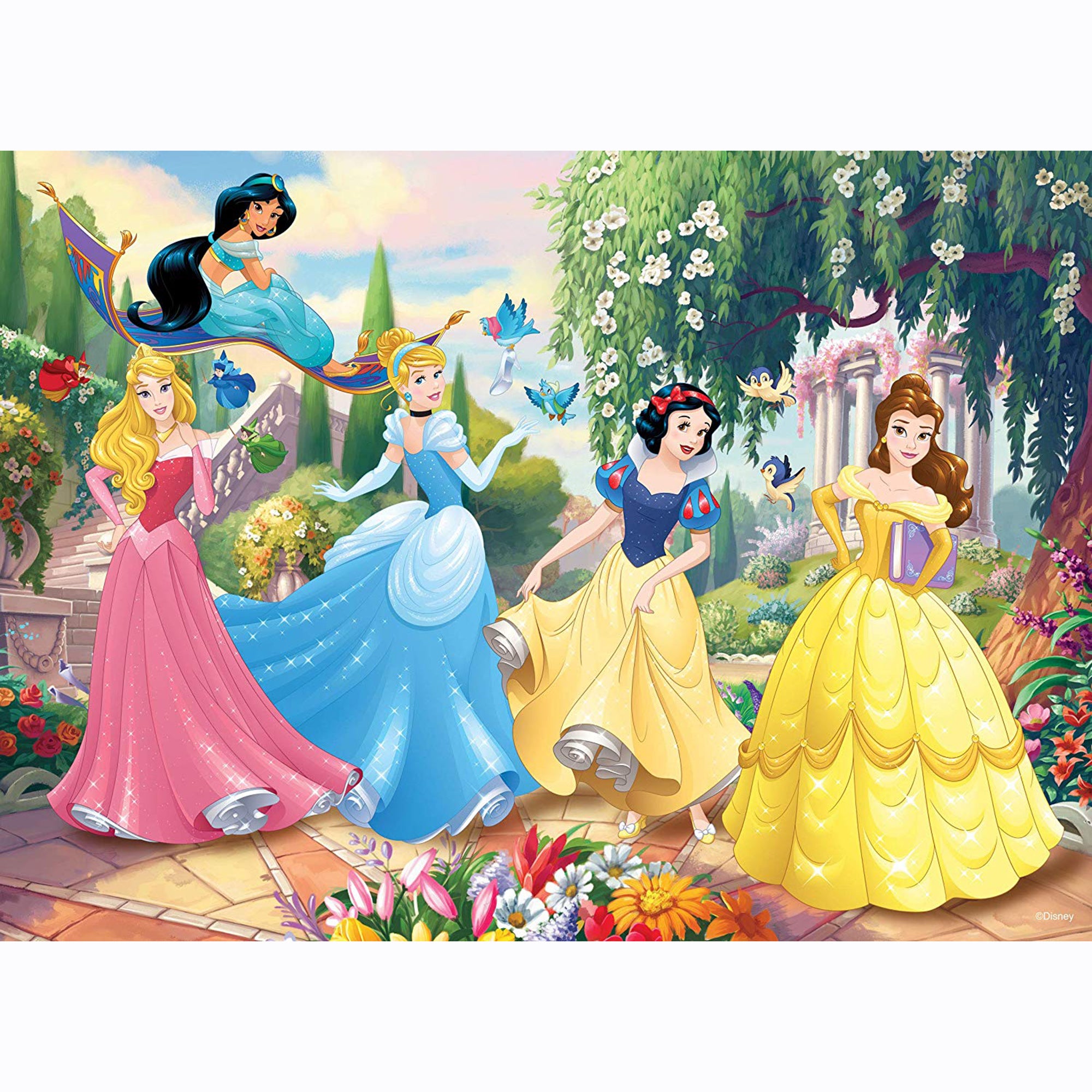 Puzzle maxi double-face Disney Principesse 108 pz retro colorabile gioco 1451