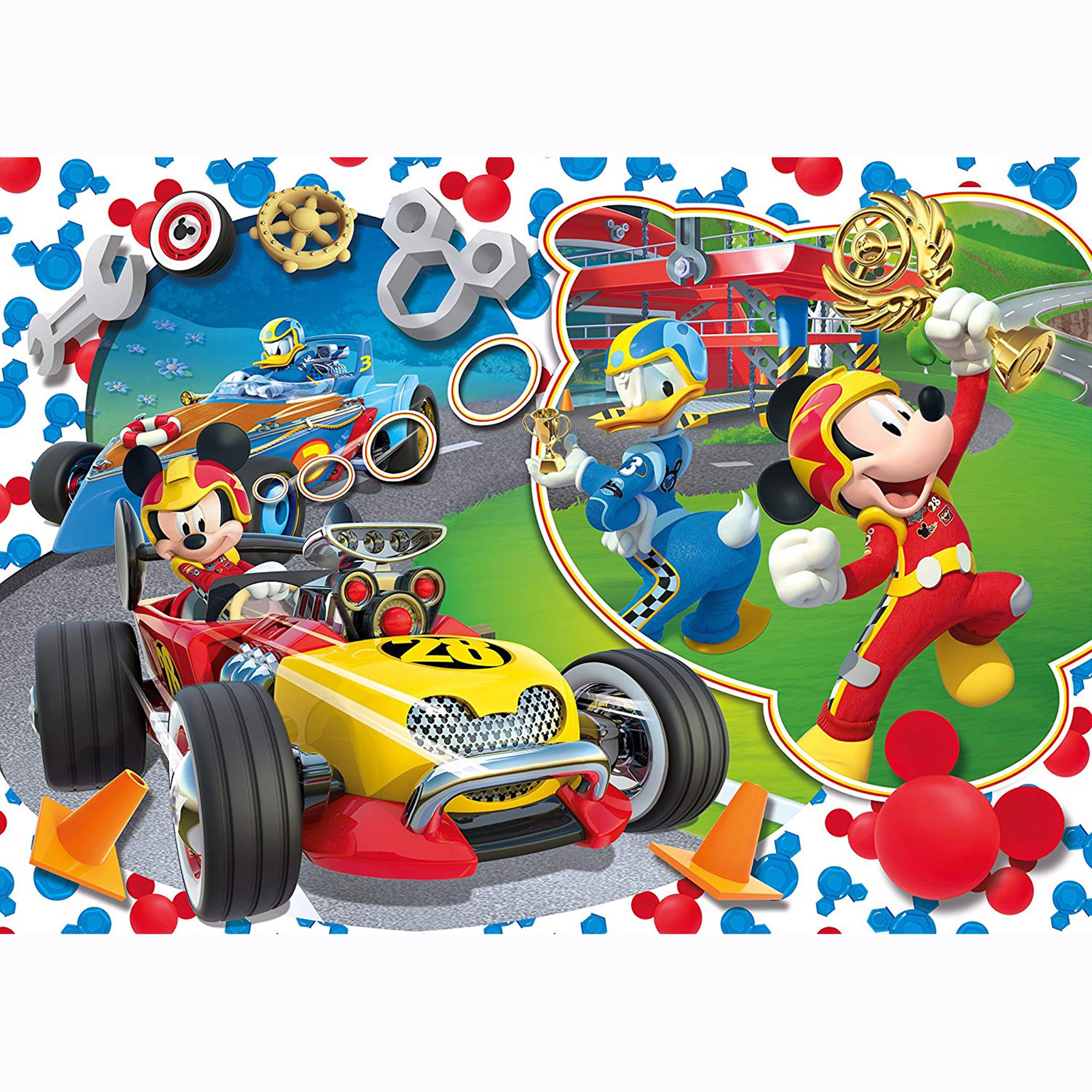 Puzzle maxi Clementoni Disney Mickey Racers 104 pz gioco per bambino 1455