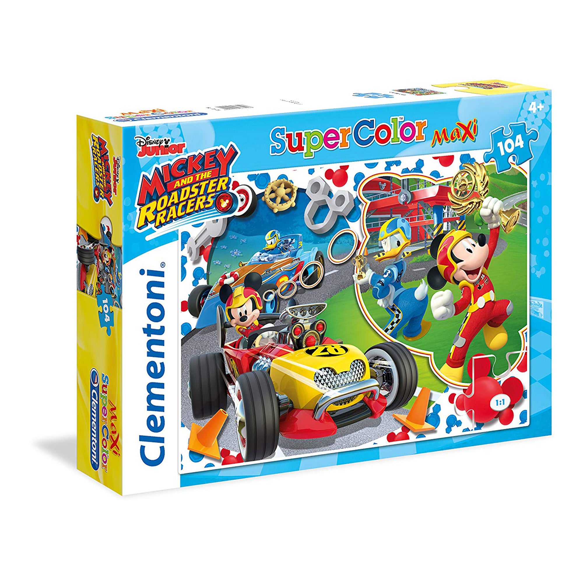 Puzzle maxi Clementoni Disney Mickey Racers 104 pz gioco per bambino 1455