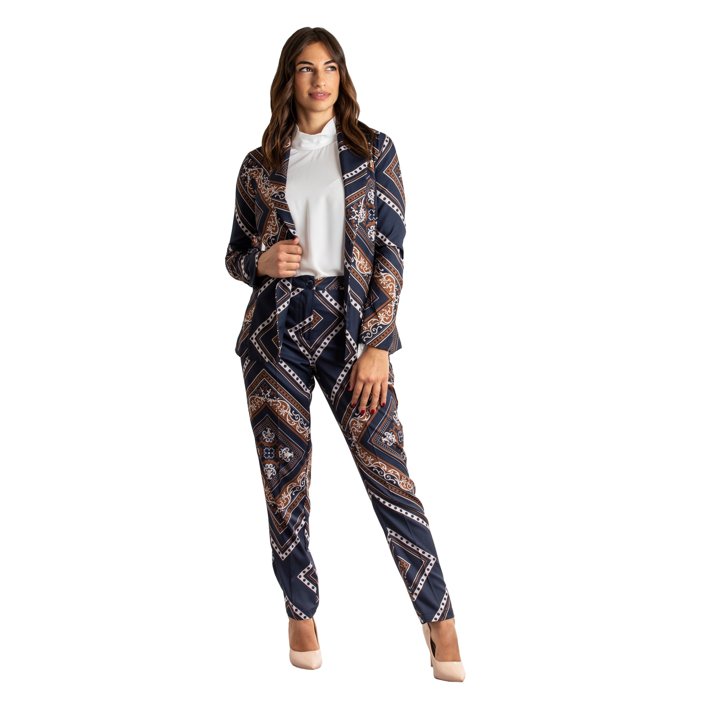 Giacca donna maniche lunghe stampata casual made in Italy 1486