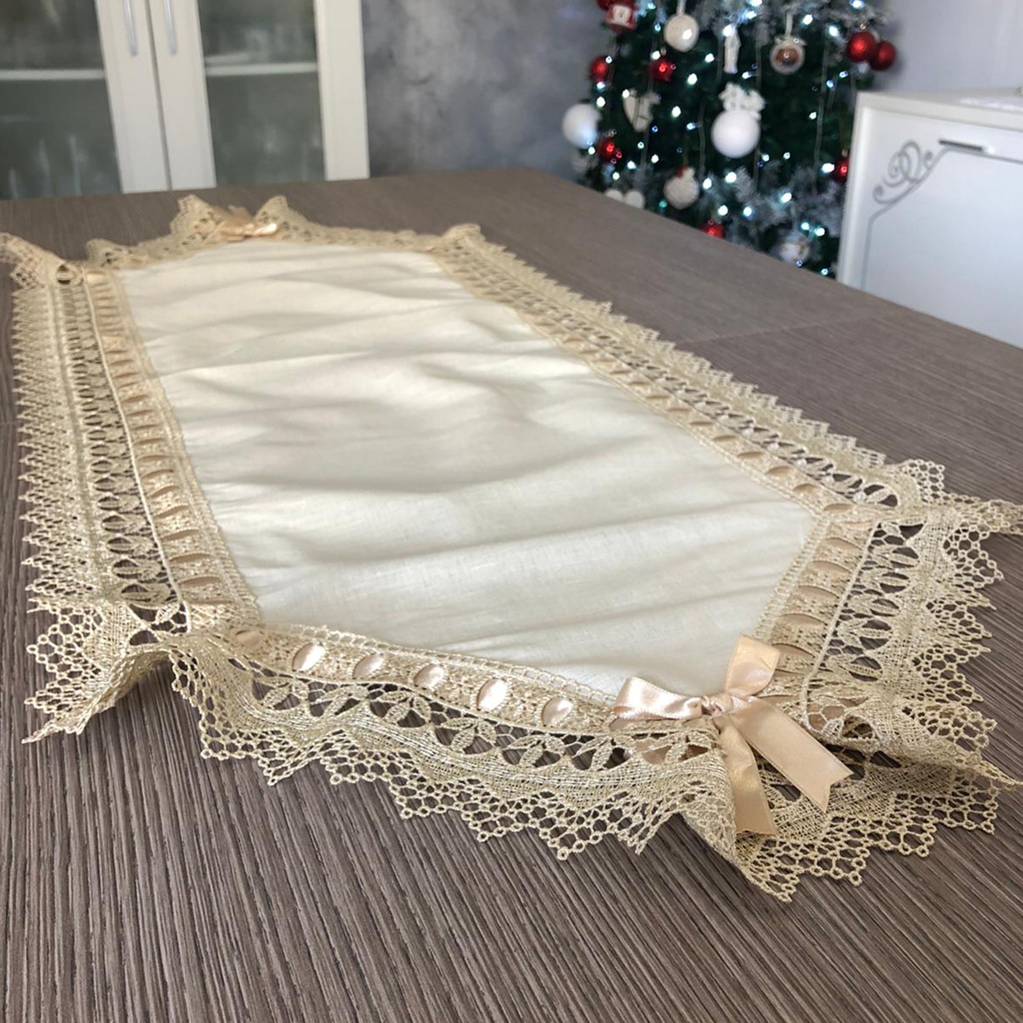 Runner da tavola in lino striscia centro tavola Nausikaa 40x120 cm 1697