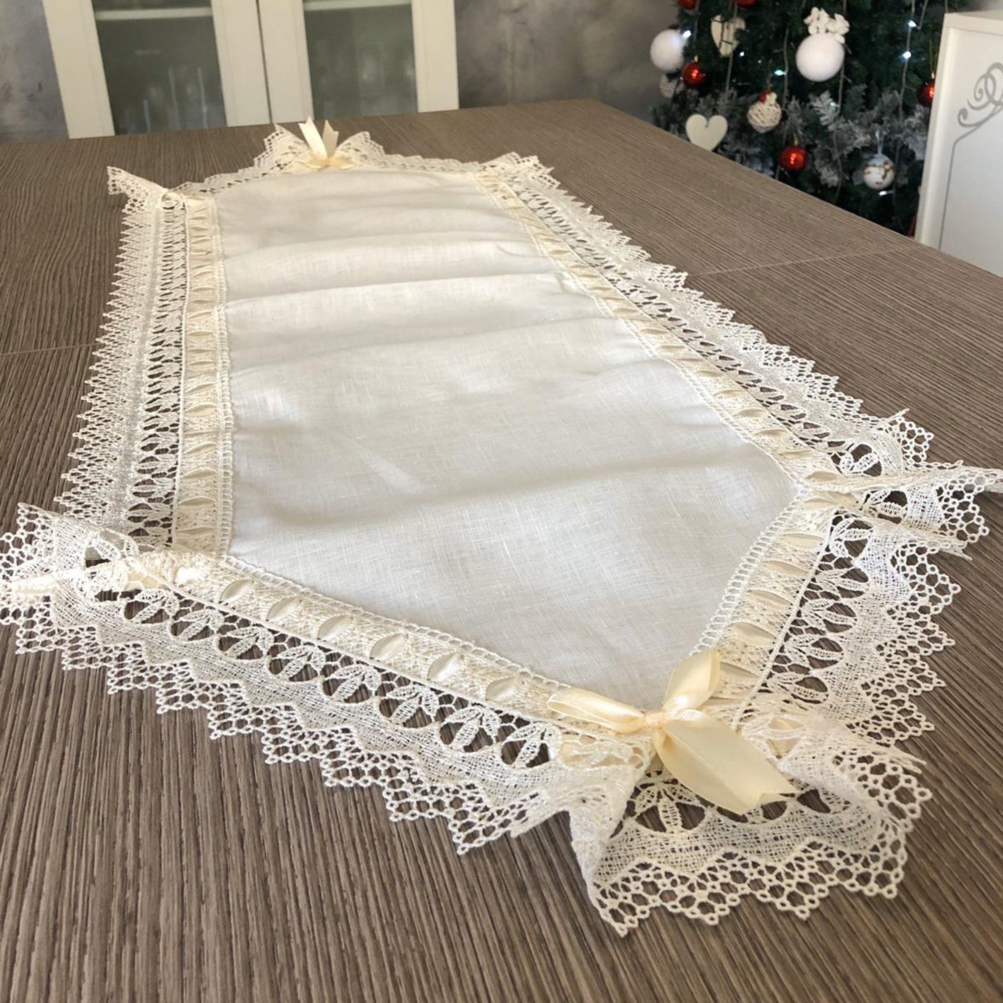 Runner da tavola in lino striscia centro tavola Nausikaa 40x120 cm 1697