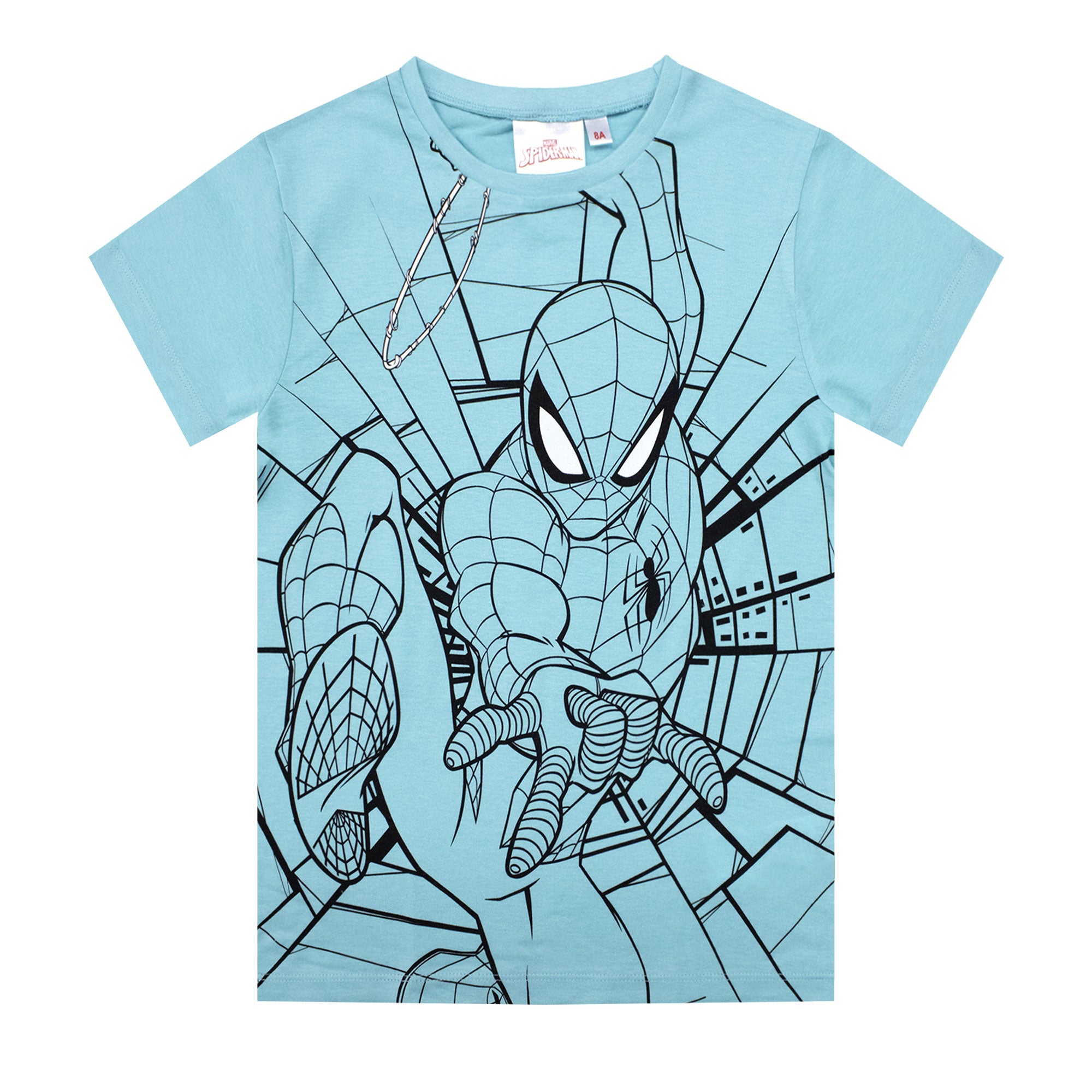 Maglietta Marvel Spiderman t-shirt in cotone stampata bambino da 3 a 8 anni 1830