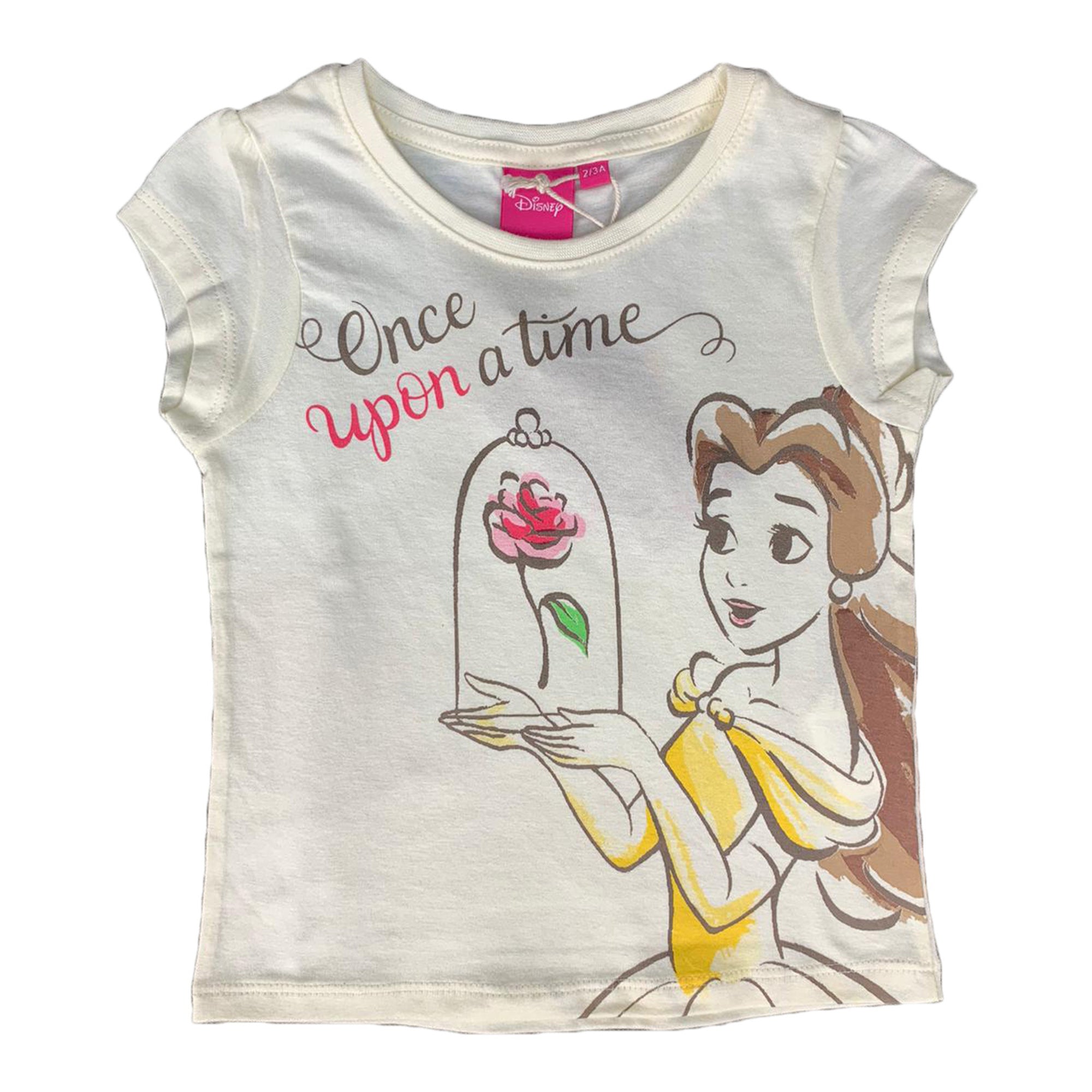 Maglietta Disney la bella e la bestia t-shirt in cotone stampata bambina 1834