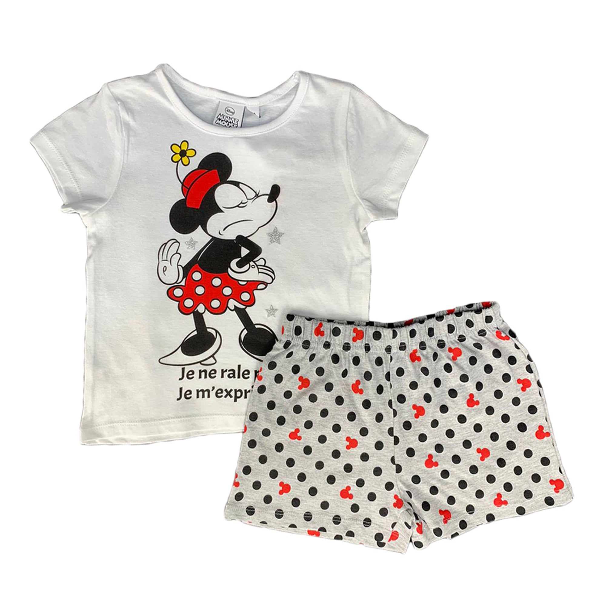 Pigiama bambina Disney Minnie T-shirt e pantaloncino in cotone stampato 1837