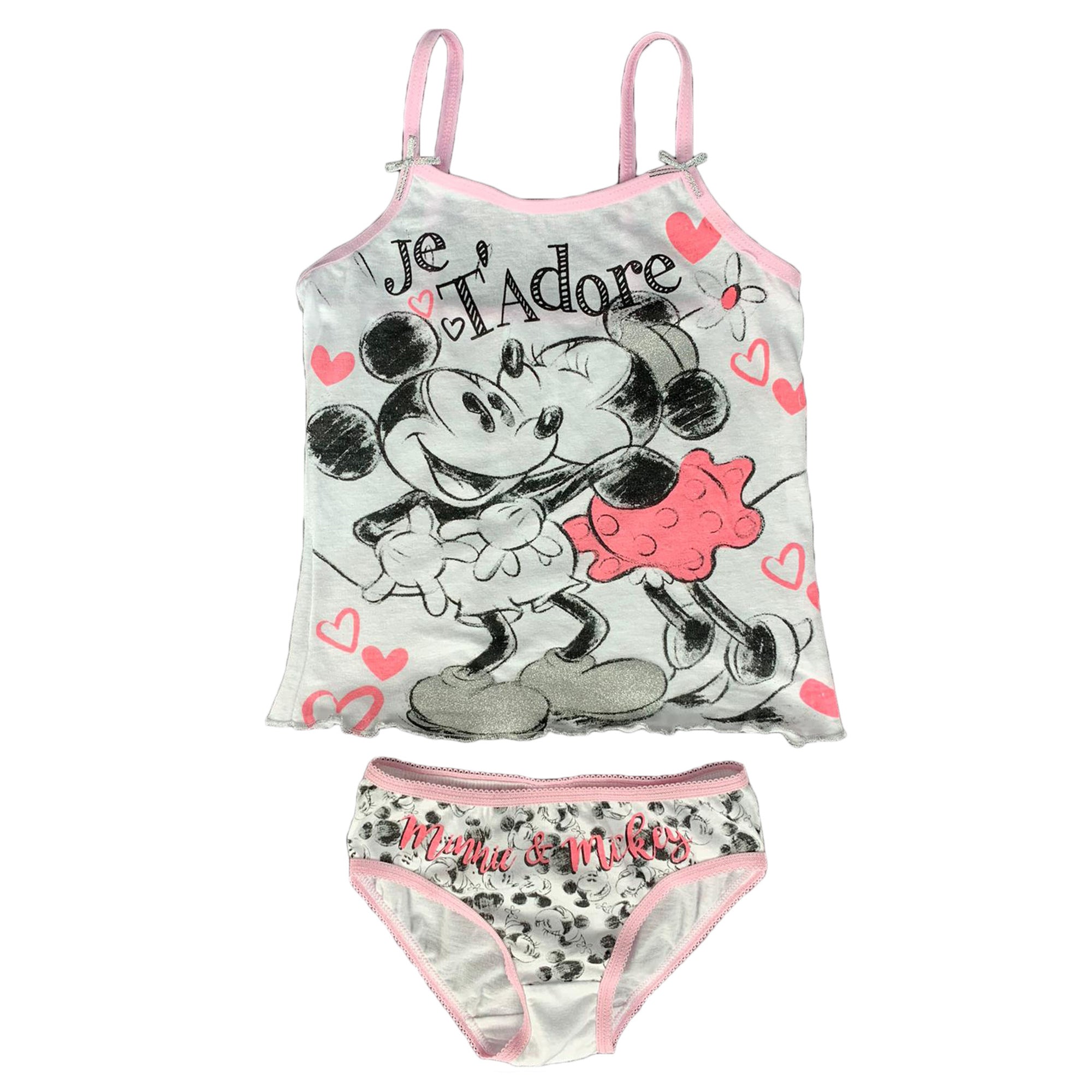 Canotta + slip per bambina Disney Minnie in cotone stampato 1846