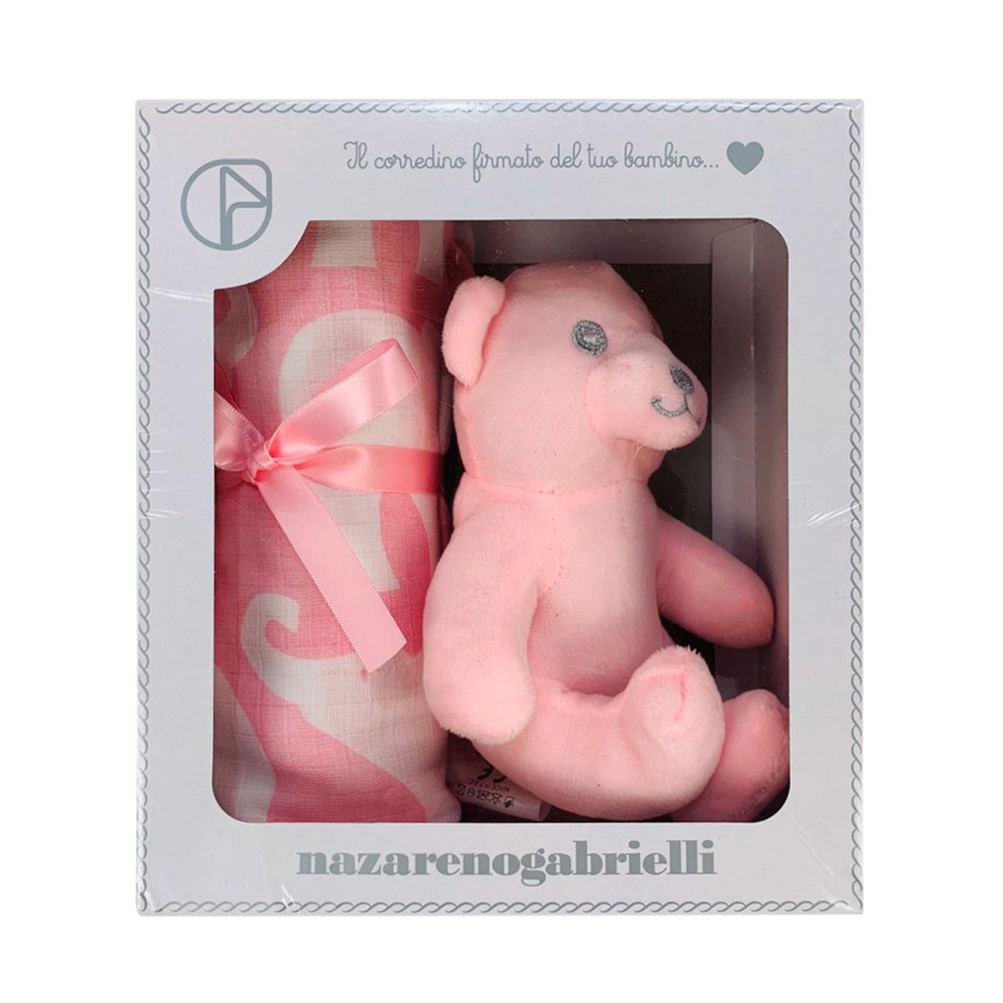 Copertina culla carrozzina Nazareno Gabrielli + pupazzo orso per neonato 2539