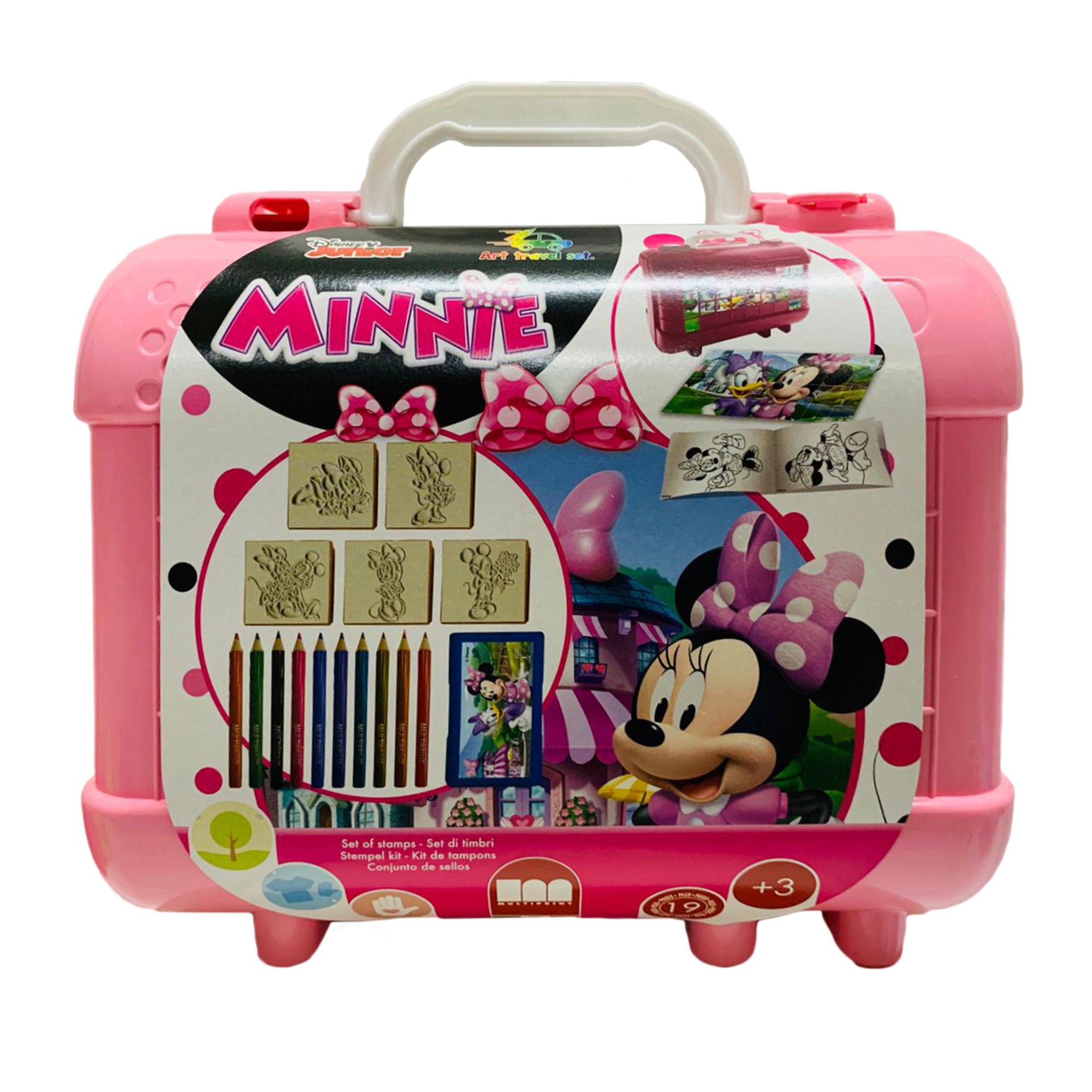 Set cancelleria valigetta ufficiale Disney Minnie con timbri bimbi 2653