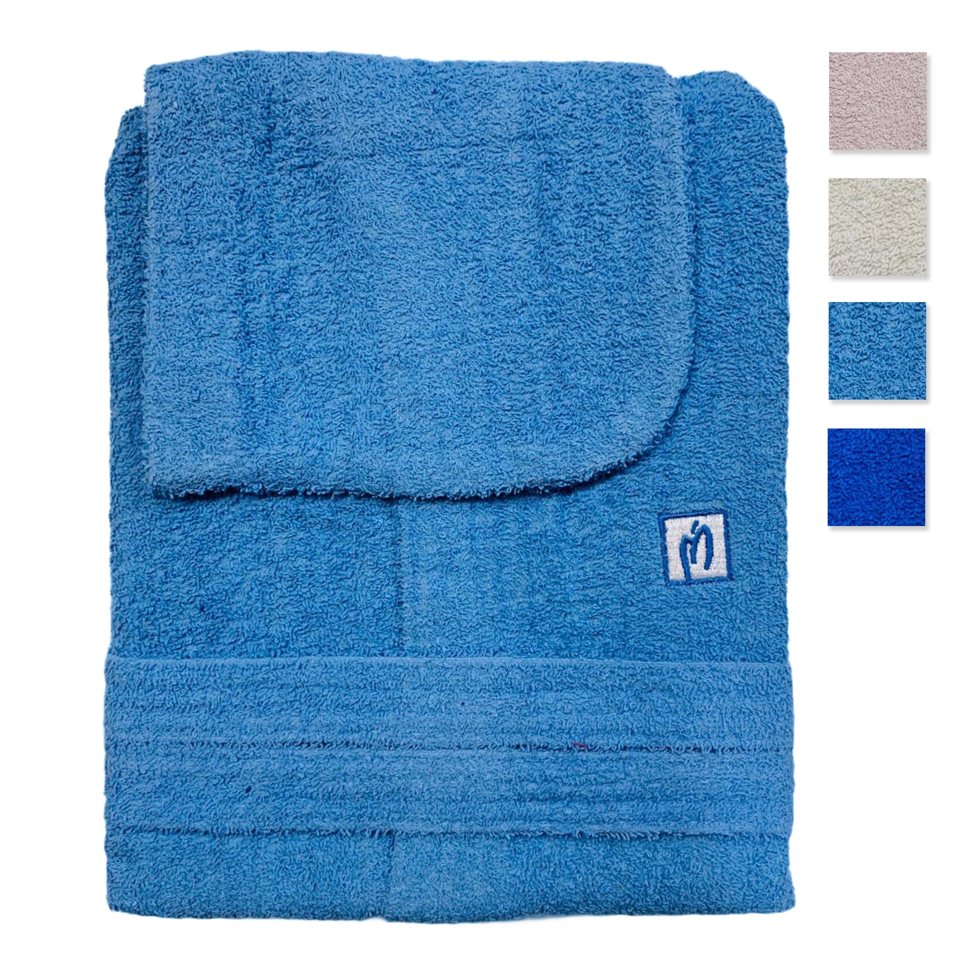 Accappatoio in spugna di cotone Marta Marzotto uomo donna con Cappuccio 2665