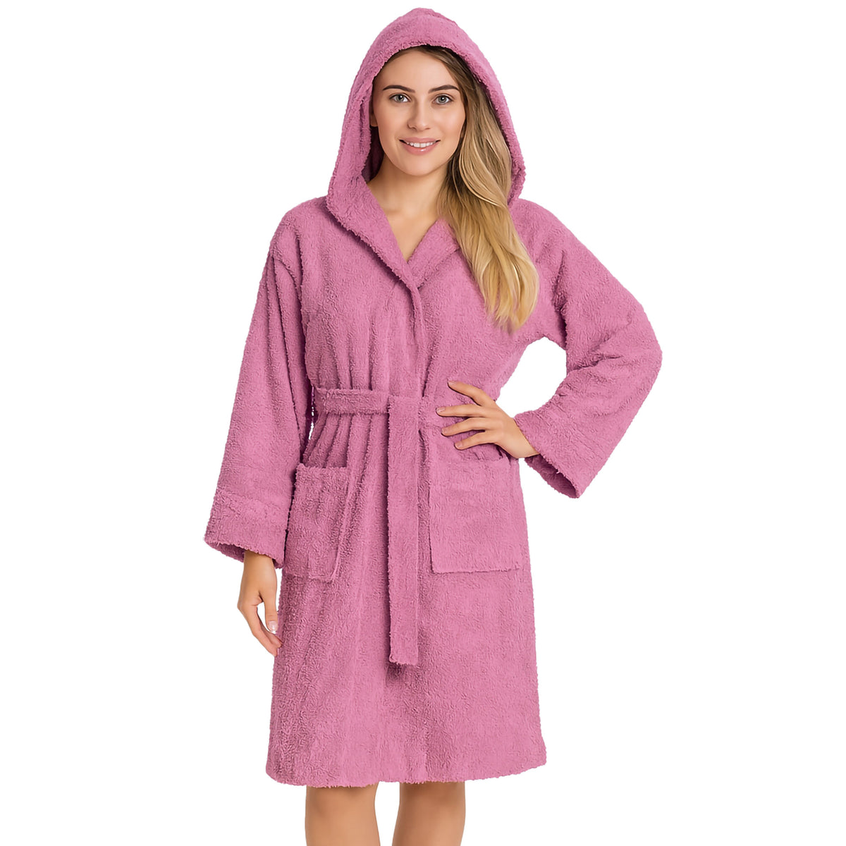 Accappatoio taglie forti in spugna di cotone unisex con cappuccio oversize 2691