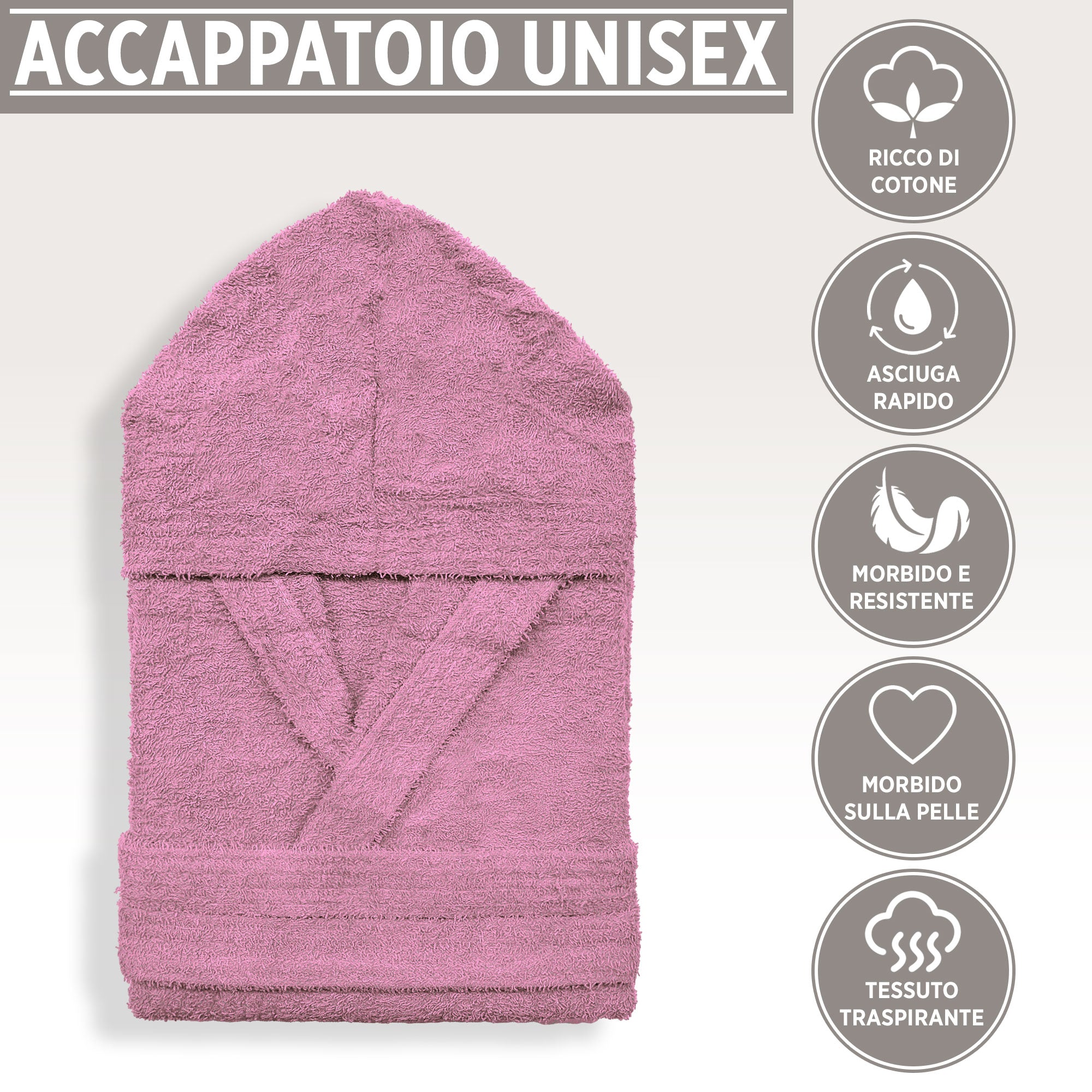 Accappatoio taglie forti in spugna di cotone unisex con cappuccio oversize 2691