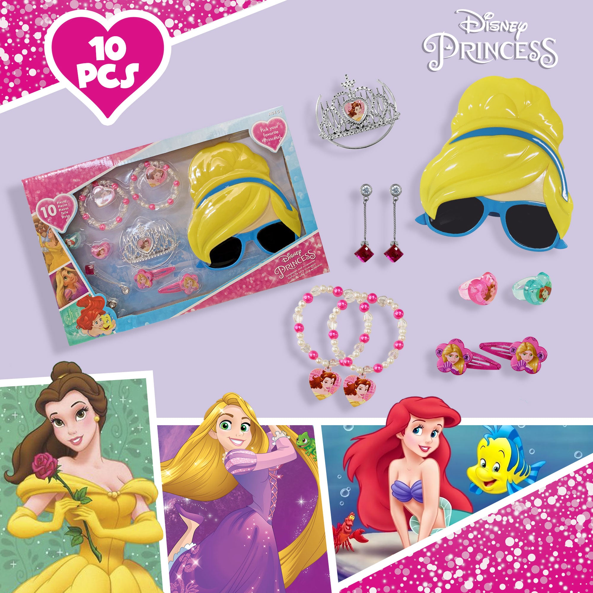 Set Occhiali da Sole Disney Princess con Accessori - Disney