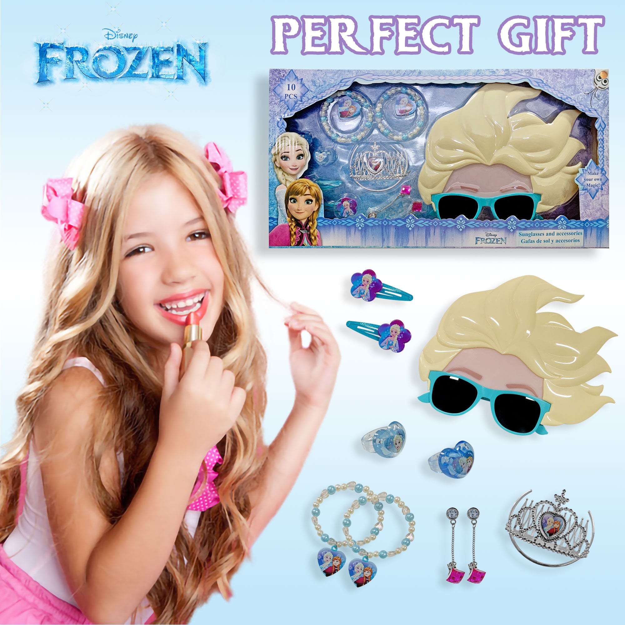 Kit gioielli Disney Frozen 10 pz occhiali accessori e braccialetti 2707