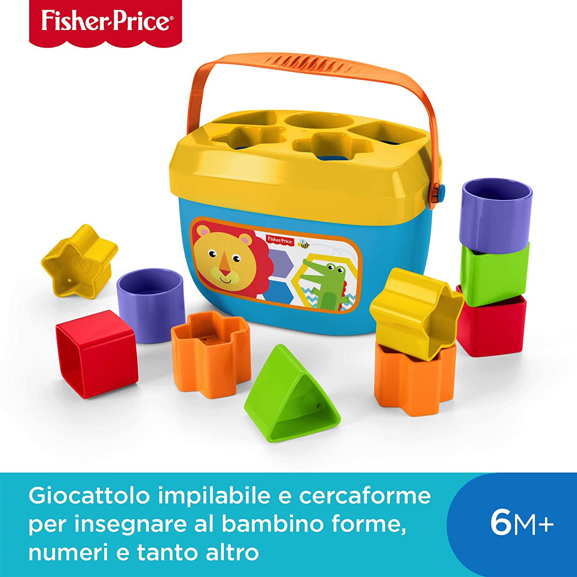 Secchiello cercaforme Fisher-Price gioco creativo per bambini 10 blocc