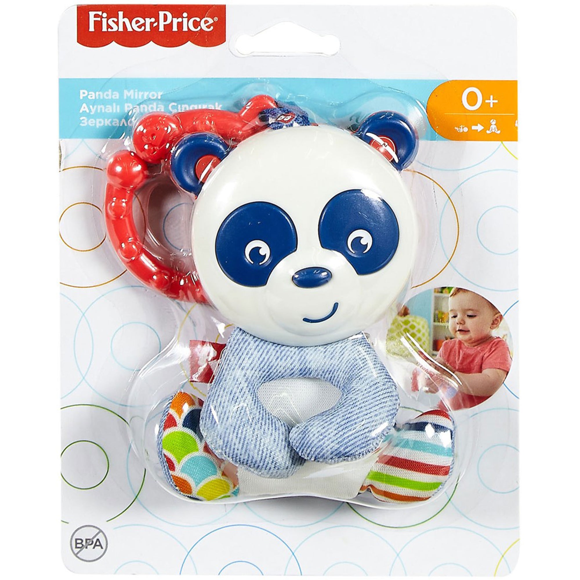 Giocattolo Fisher-Price per bambini sonaglietto specchietto del panda 2735