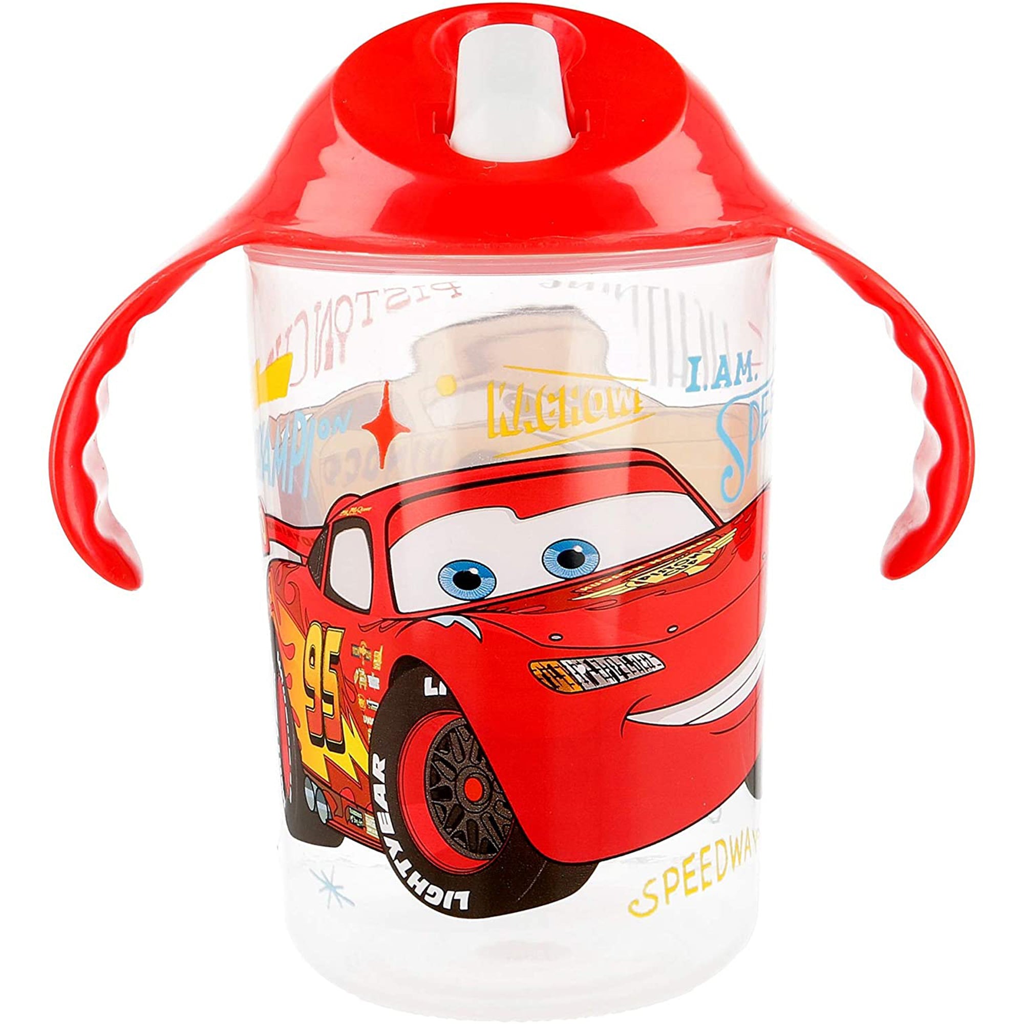 Bicchiere da viaggio per bambino Disney Cars con beccuccio tazza antigoccia 2746