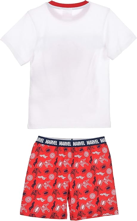 Pigiama bambino Marvel Spiderman t-shirt e pantaloncino in cotone stampato 2818