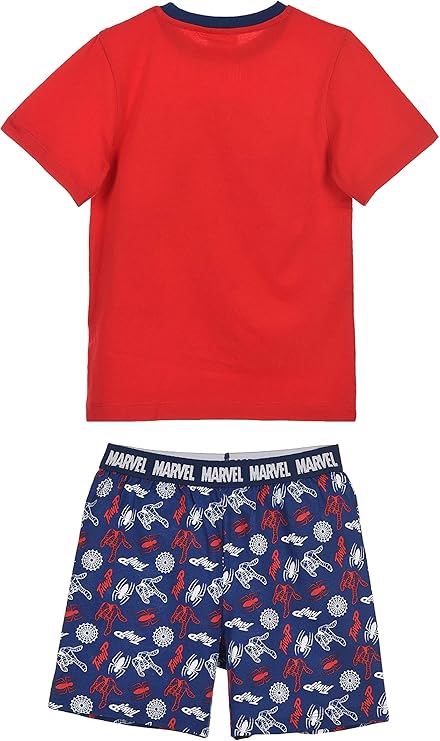 Pigiama bambino Marvel Spiderman t-shirt e pantaloncino in cotone stampato 2818