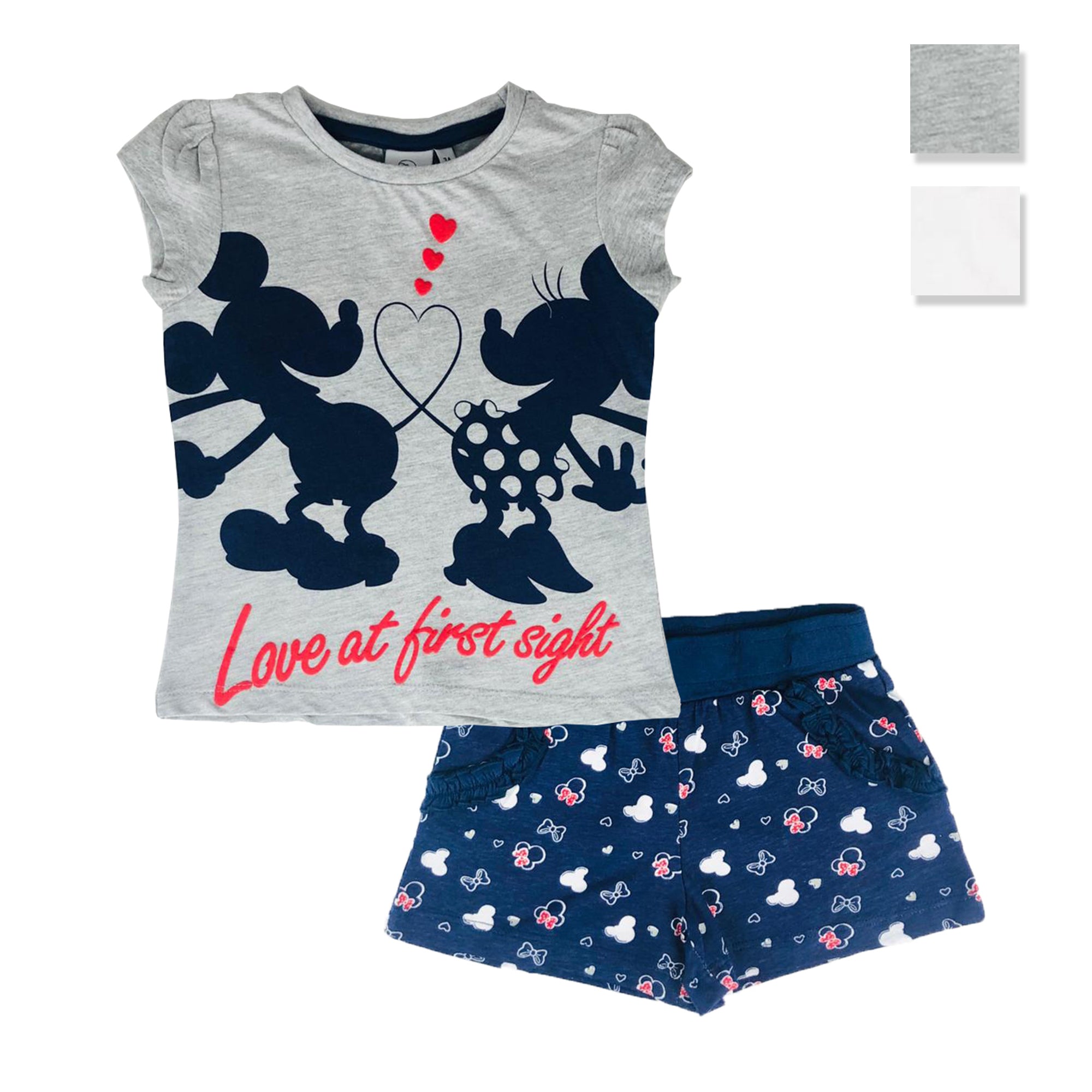Pigiama bambina Disney Minnie t-shirt e pantaloncino in cotone stampato 2820